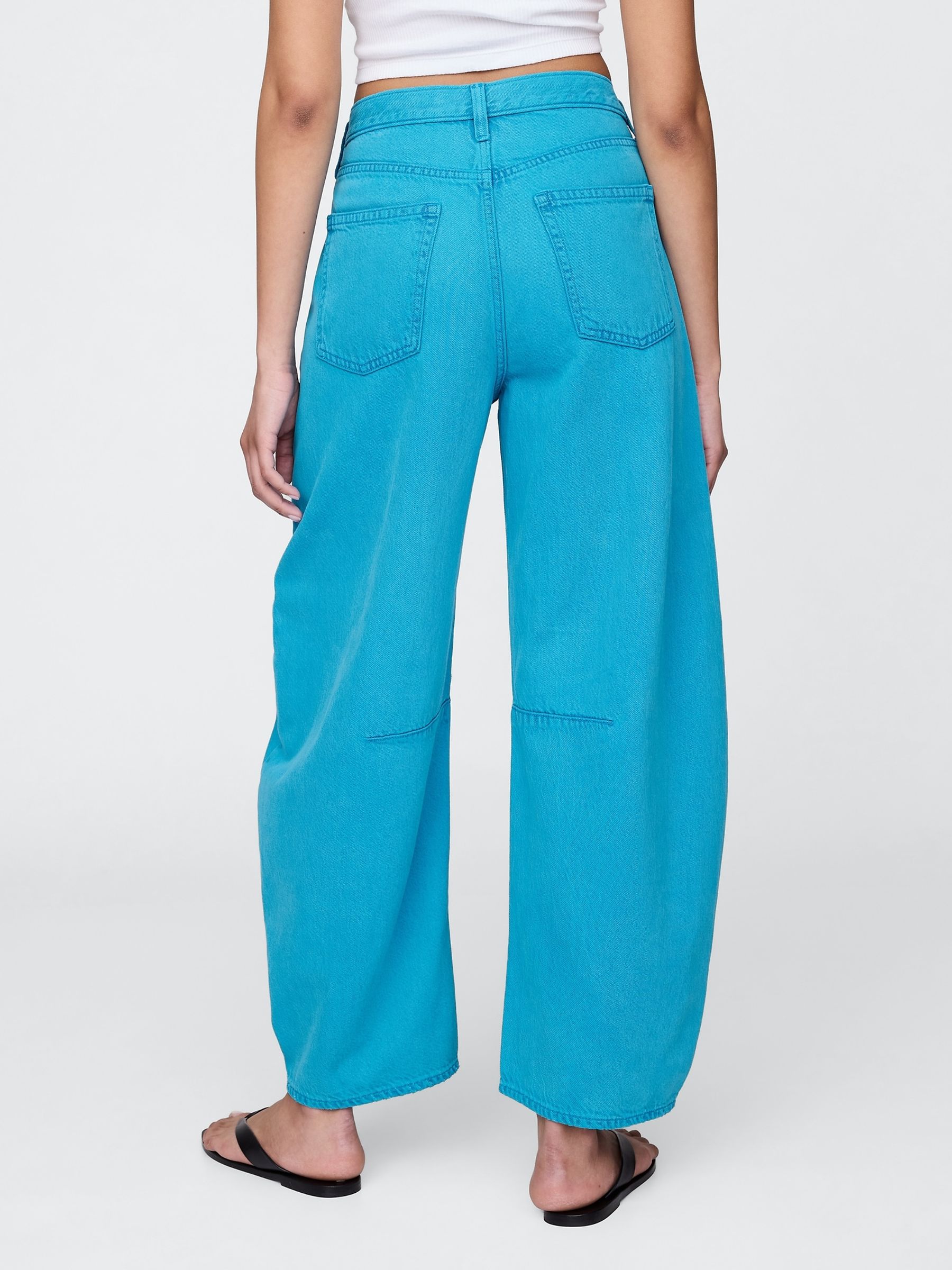 Blue High Waisted UltraSoft Horseshoe Jeans - Image 2 of 6