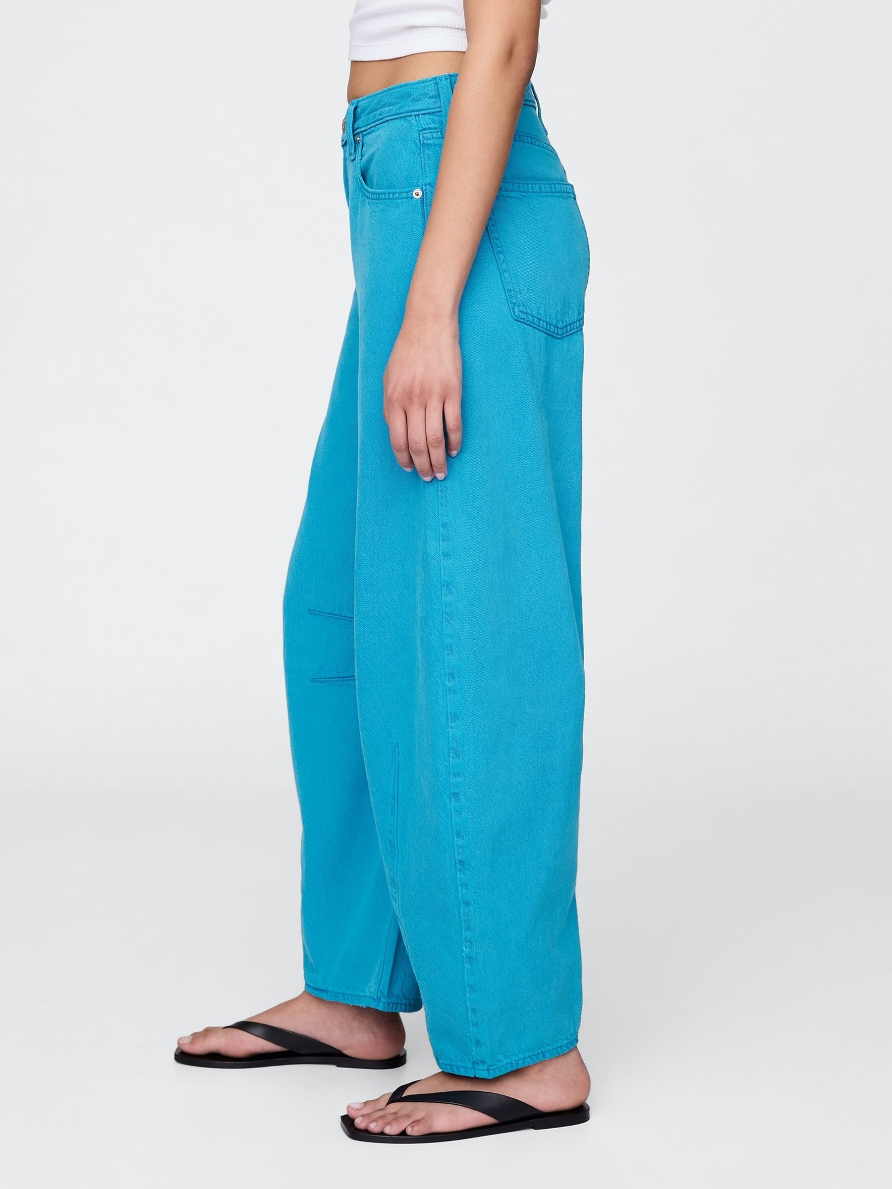 Blue High Waisted UltraSoft Horseshoe Jeans - Image 3 of 6