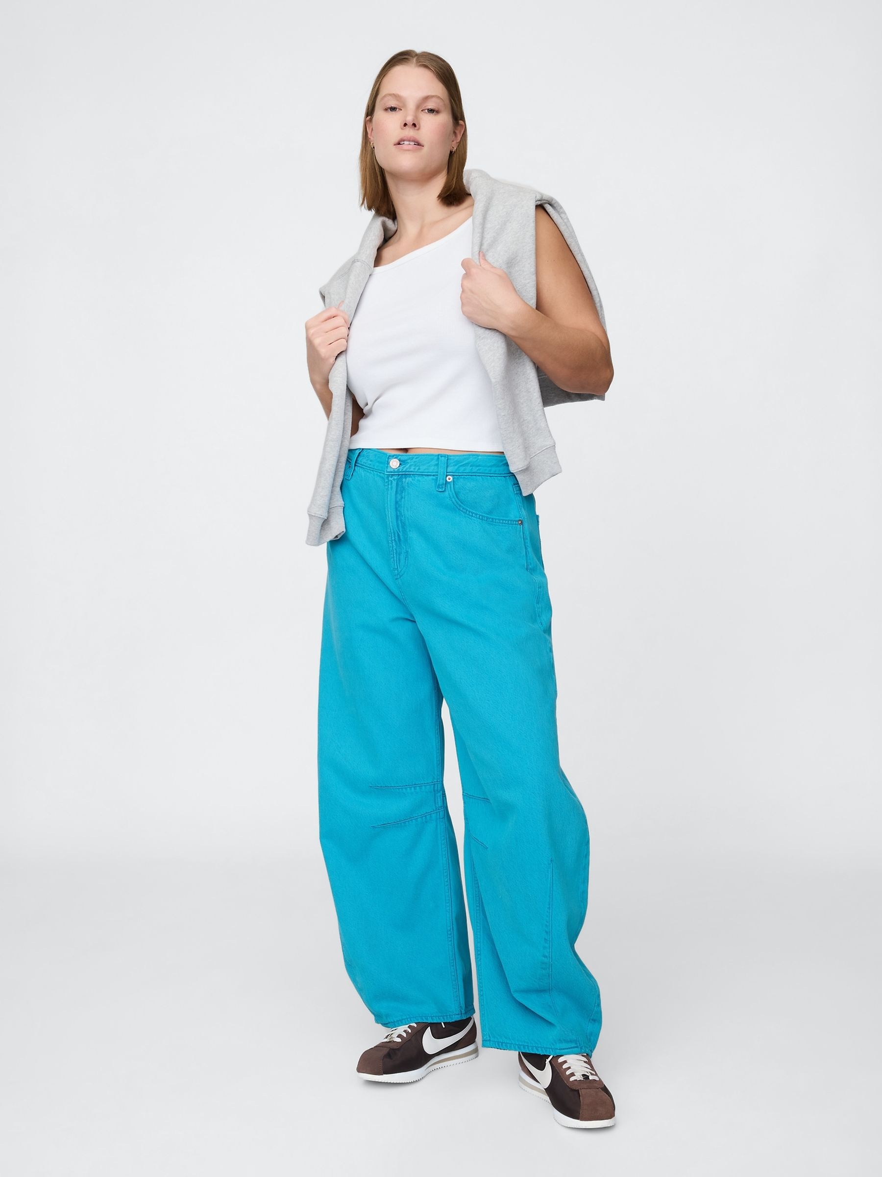 Blue High Waisted UltraSoft Horseshoe Jeans - Image 5 of 6