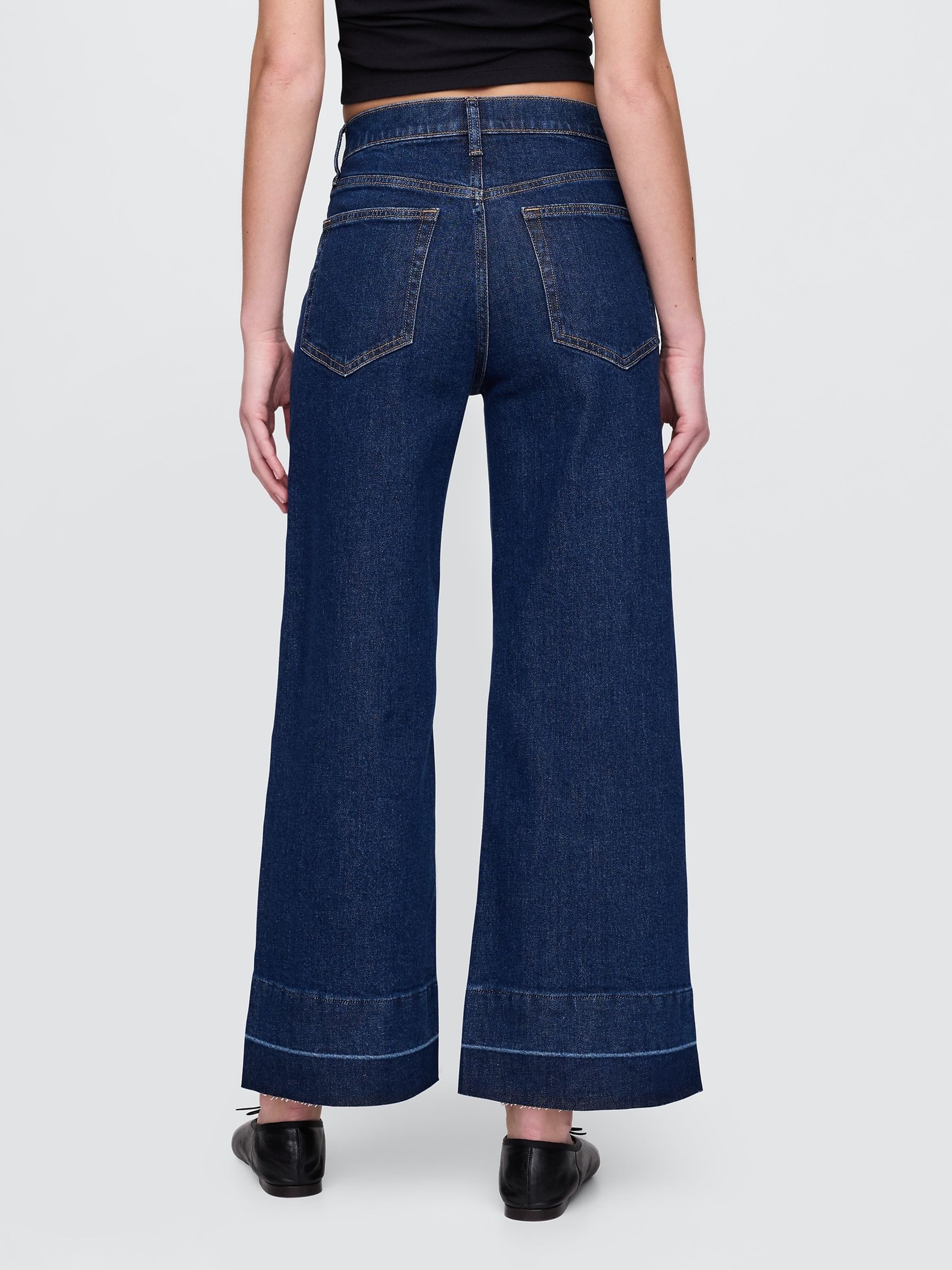 Blue High Waisted Stride Wide-Leg Ankle Jeans - Image 2 of 6