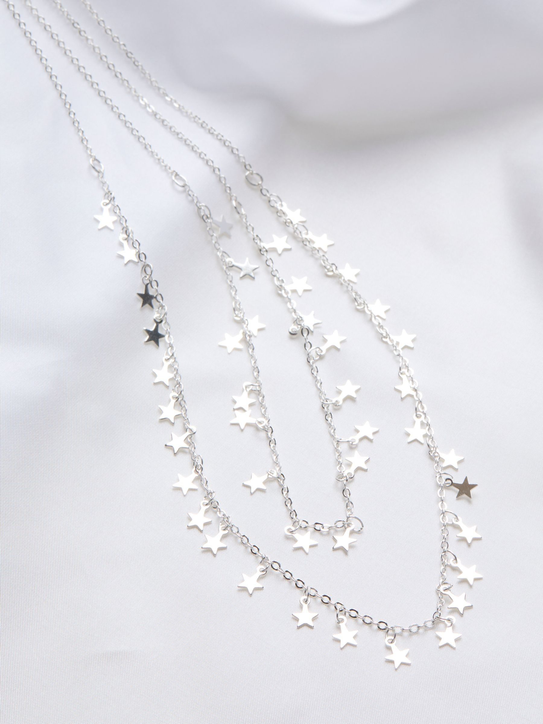 Silver Tone Star Layered Nacklace - Image 2 of 2