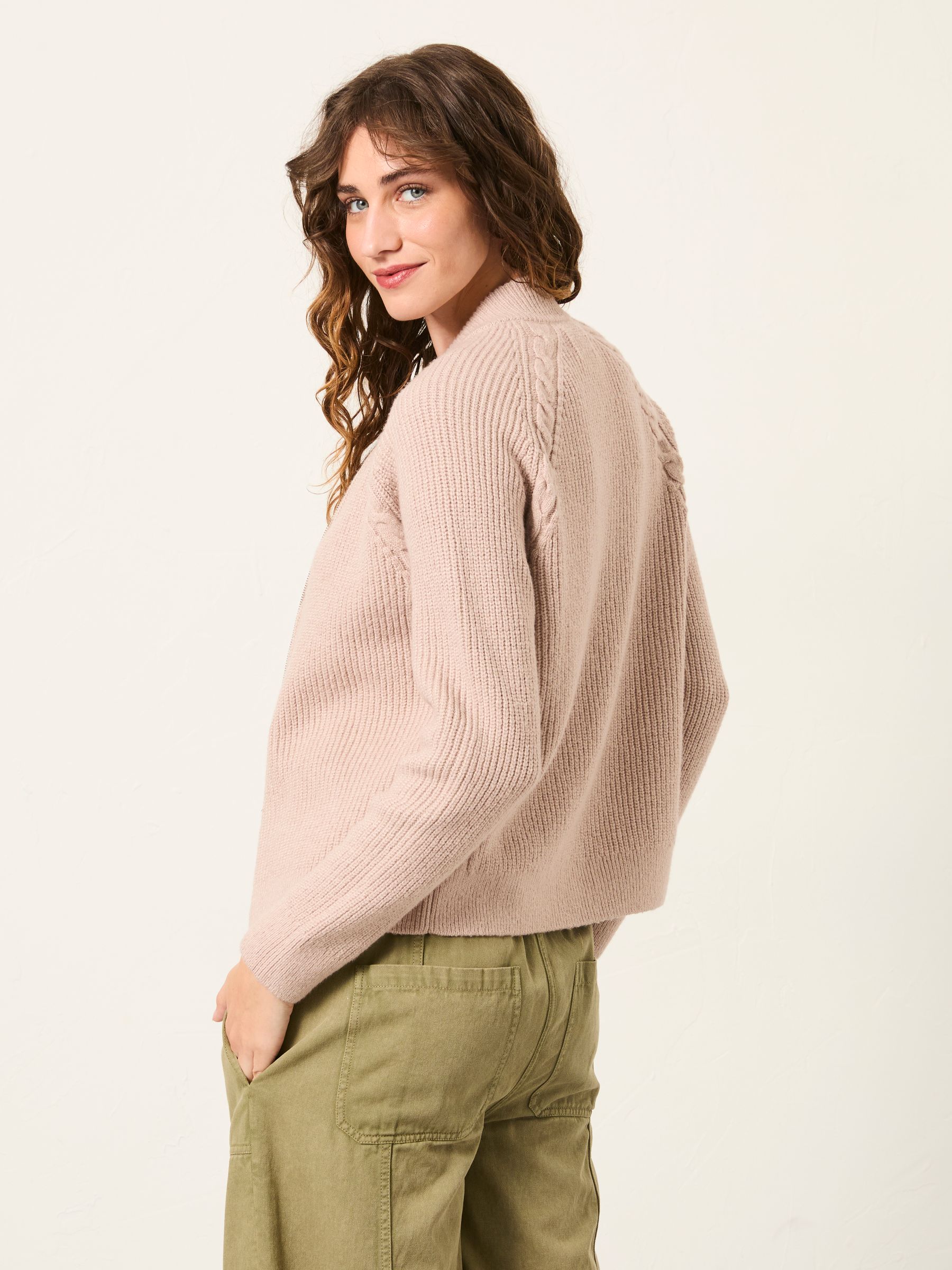 Loren Natural Knitted Bomber - Image 2 of 6