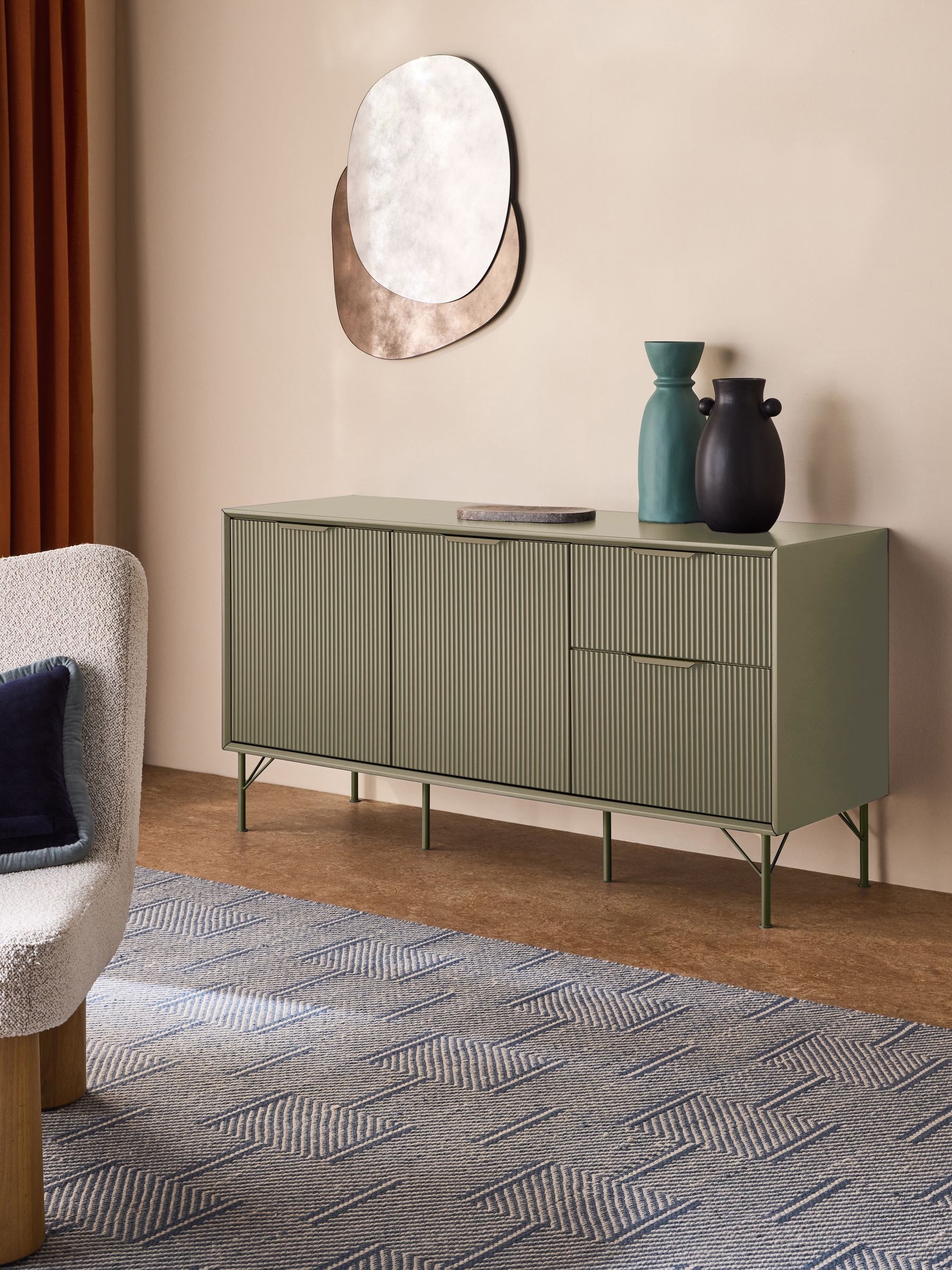 Elian Large Sideboard in Green - Image 1 of 6 Elian Large Sideboard in Green - Image 1 of 6