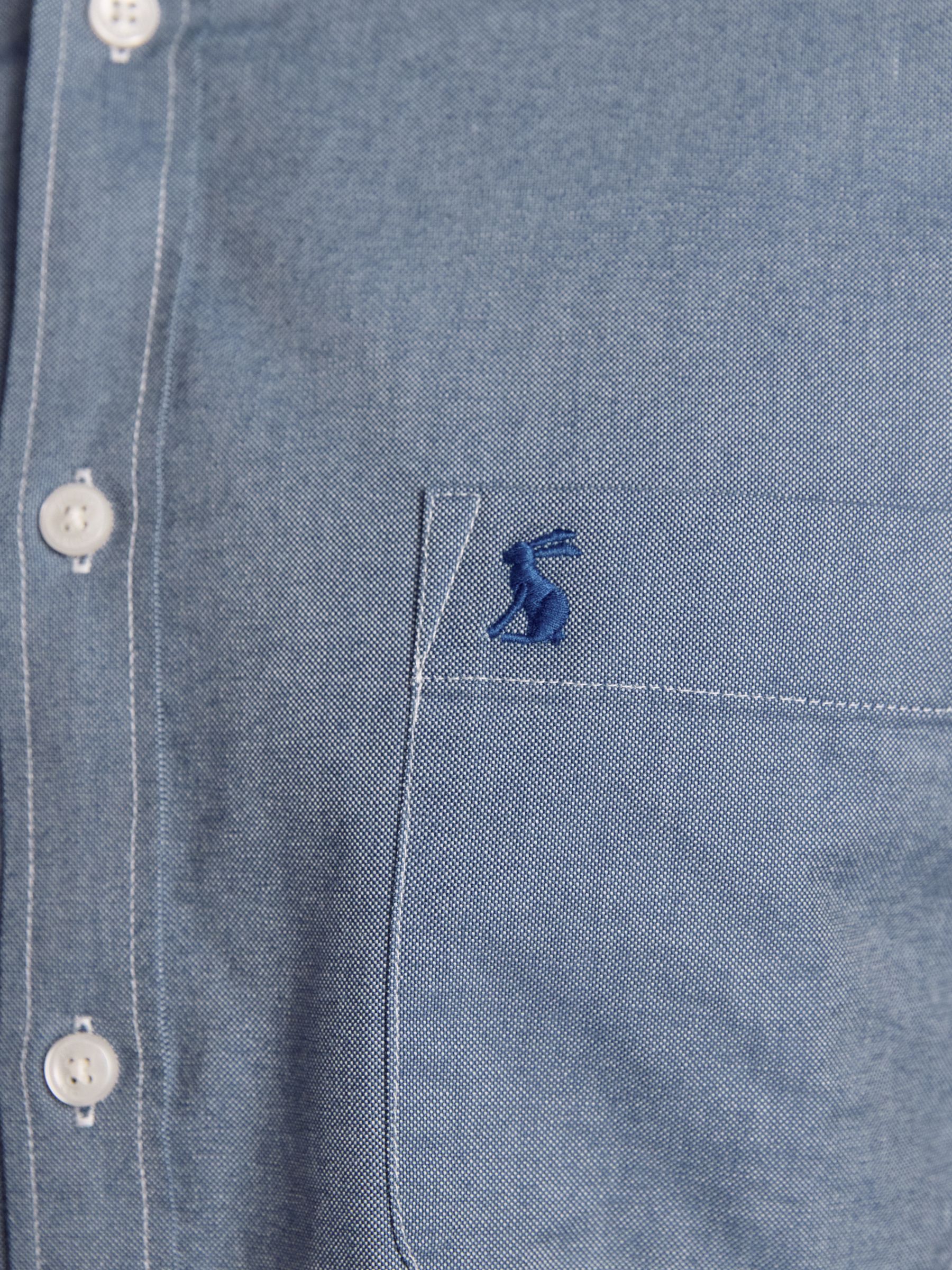 Classic Fit Chambray Blue Cotton Oxford Shirt - Image 10 of 11