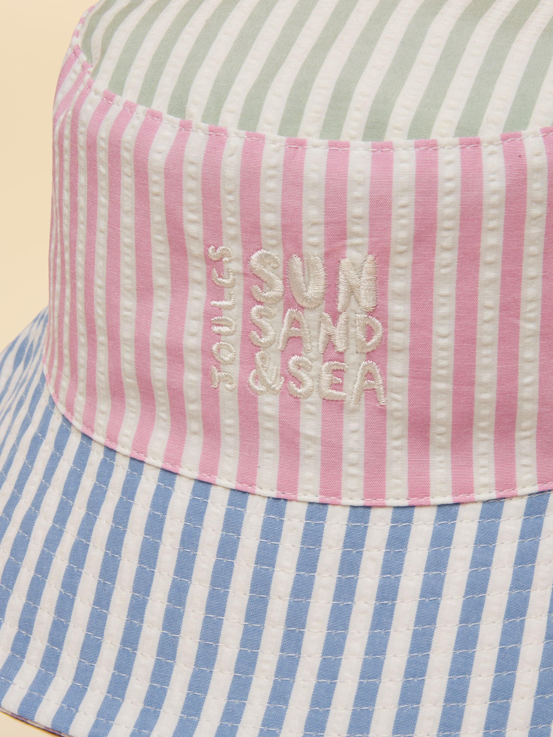 Girls' Bayley Pink Multi Stripe Bucket Hat - Image 3 of 5