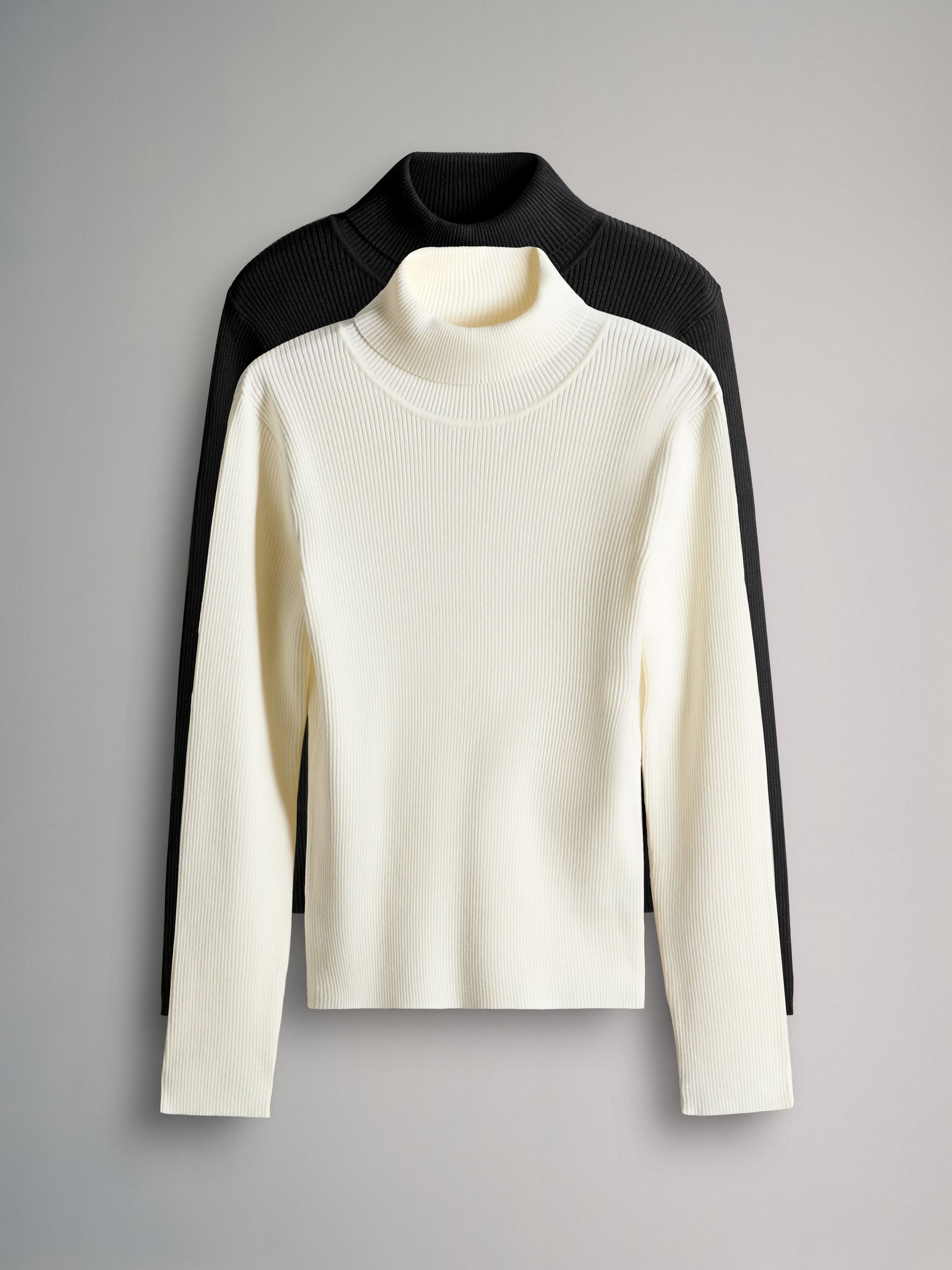 Ribbed Knit Roll Neck Tops - Image 1 of 5
