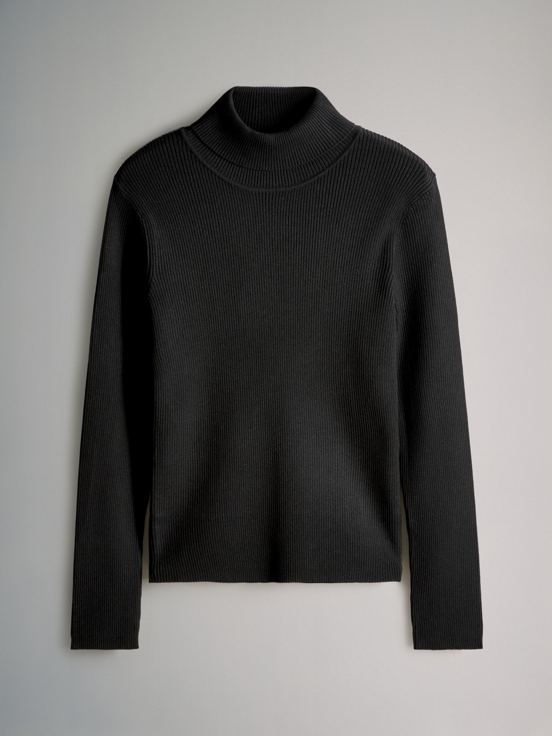 Ribbed Knit Roll Neck Tops - Image 3 of 5