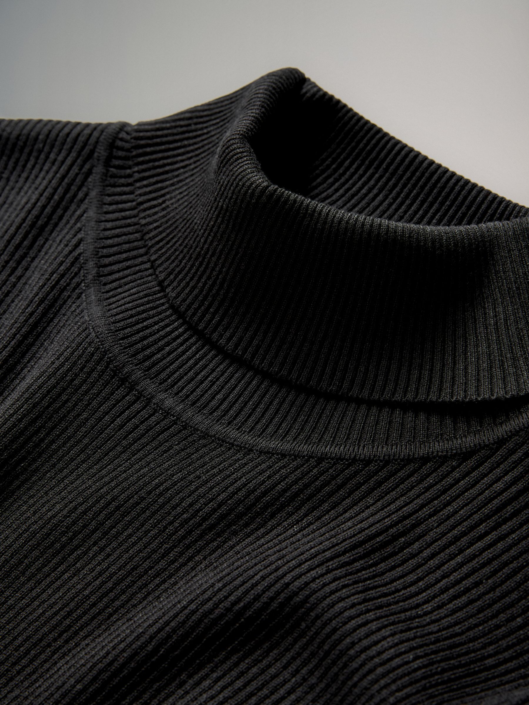 Ribbed Knit Roll Neck Tops - Image 4 of 5