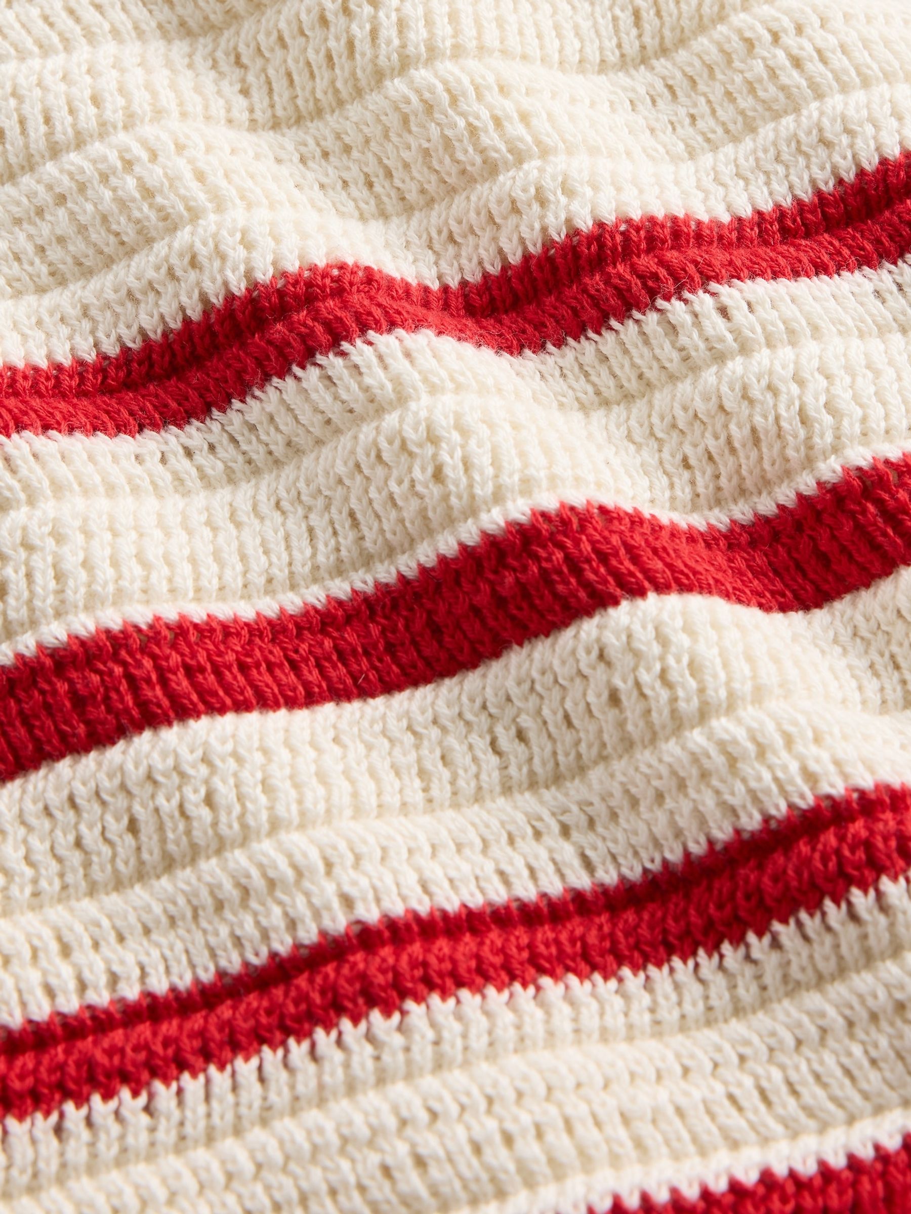 White/Red Stripe Cotton Crochet Sleeveless Top & Shorts Set (Newborn-24mths) - Image 3 of 4