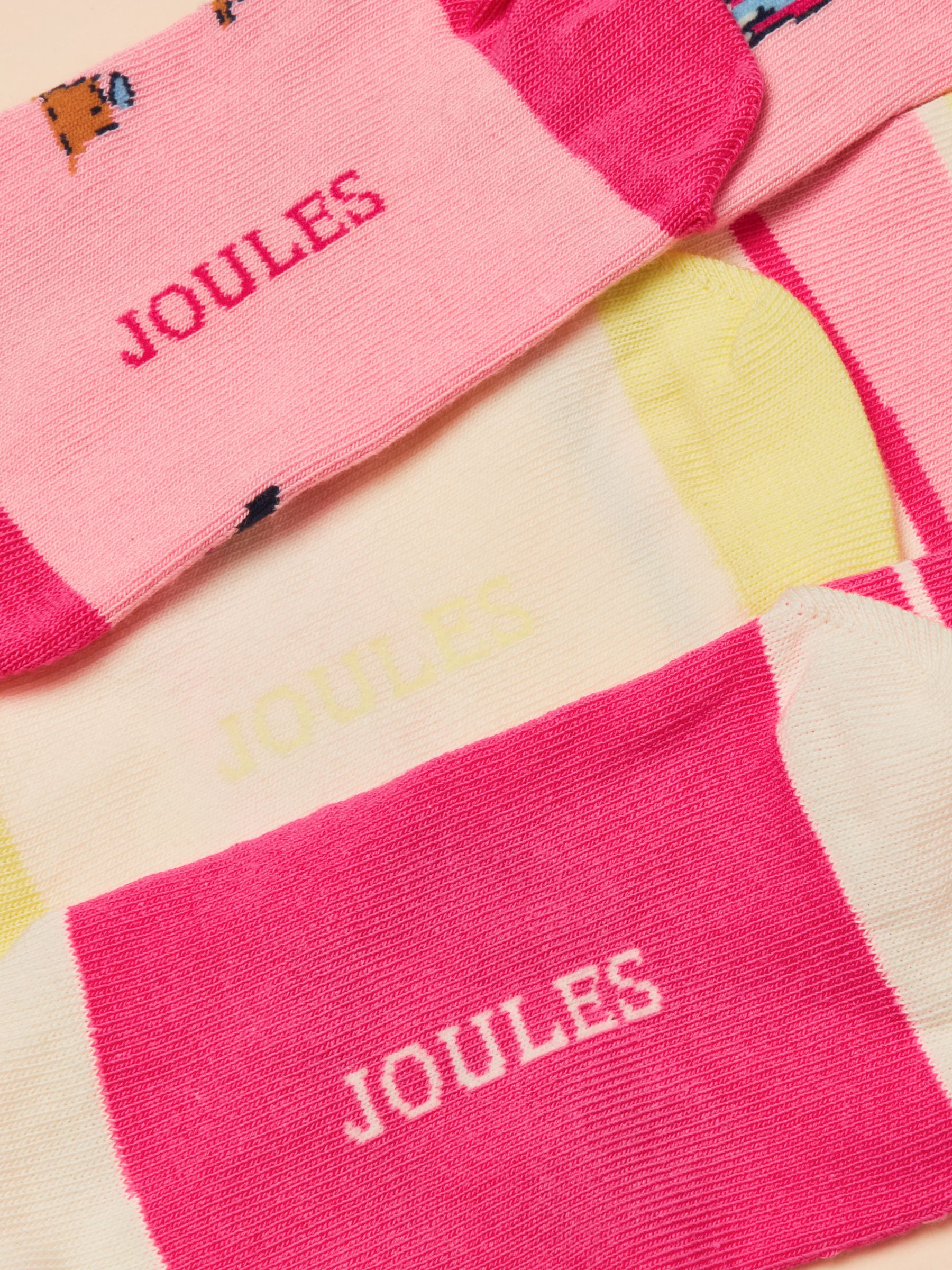 Kid's Neat Feet Pink Dog Cotton Socks 3 Pack - Image 3 of 3