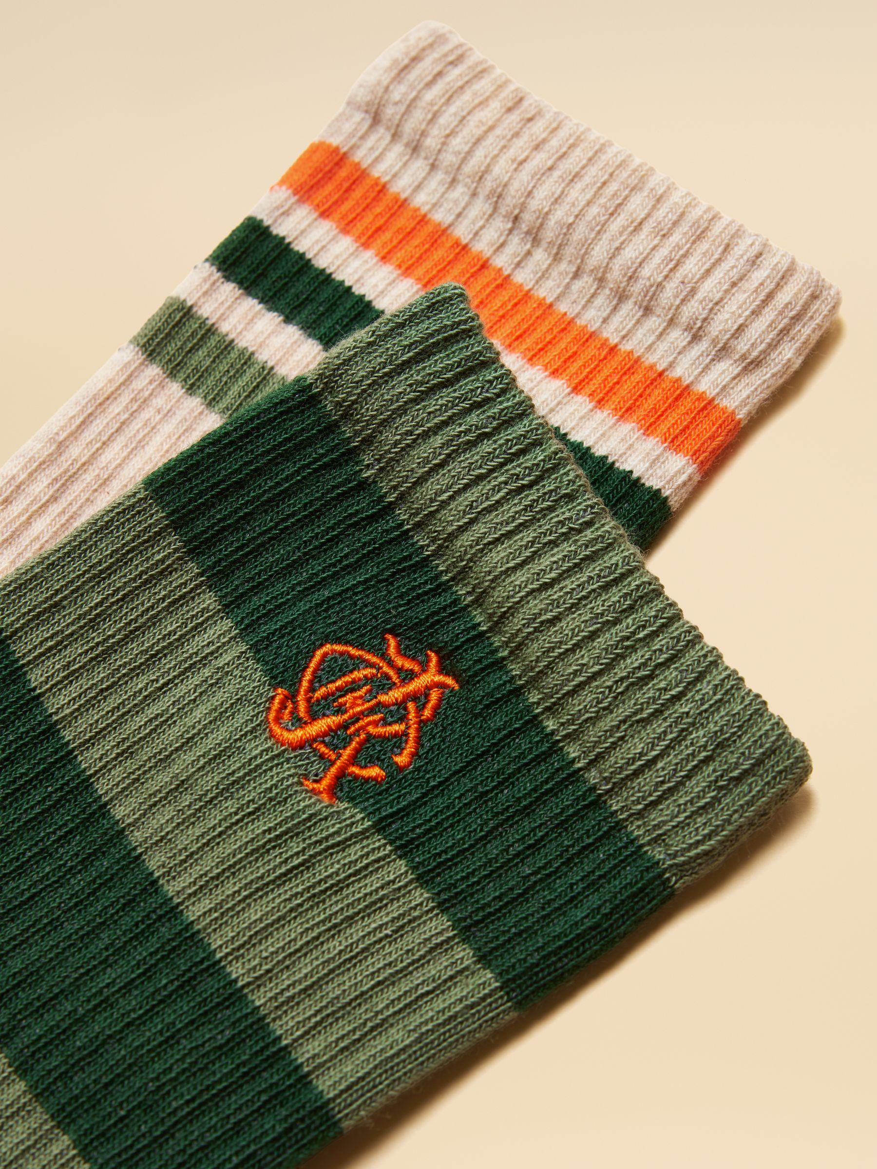 Men's Volley Green Orange Socks 2 Pack (size 7-12) - Image 2 of 3