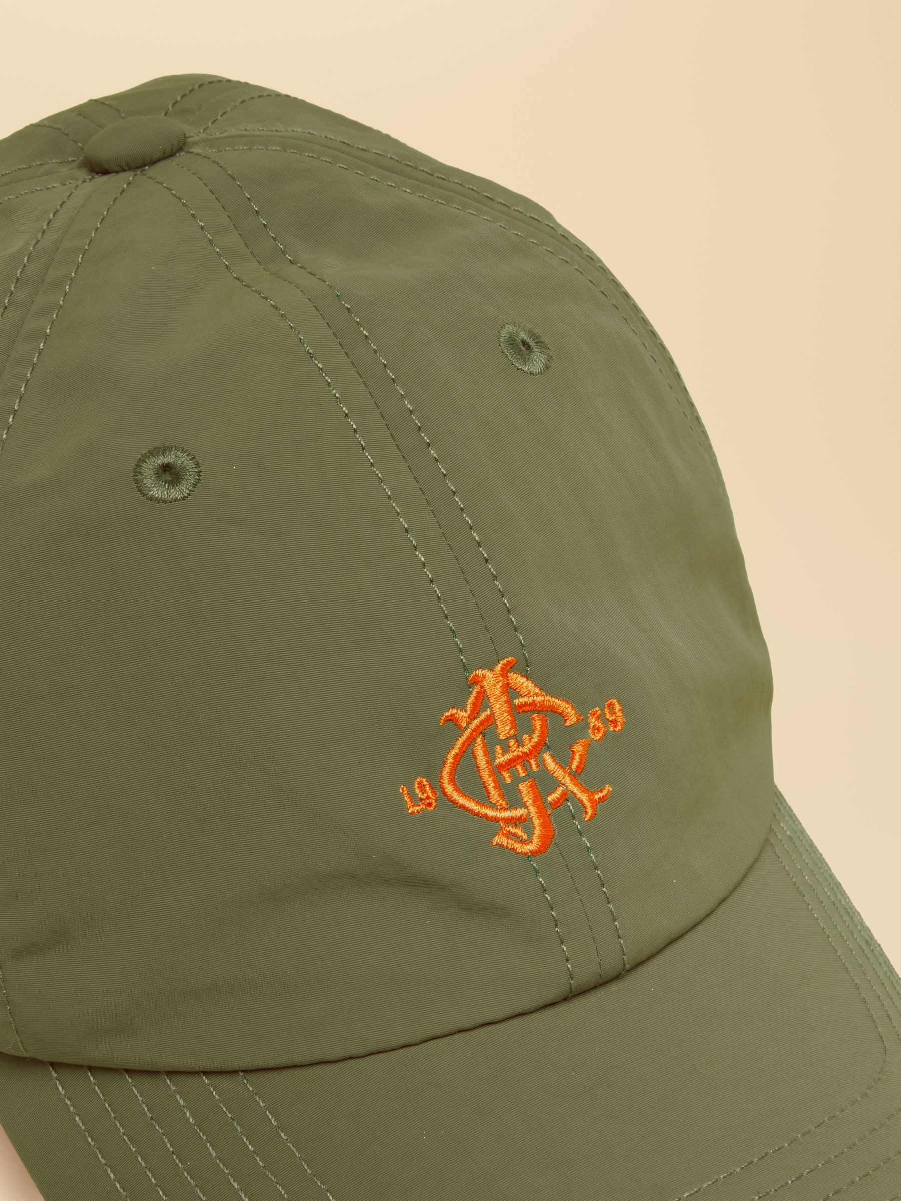 Daley Khaki Green Nylon Baseball Cap - Image 7 of 8