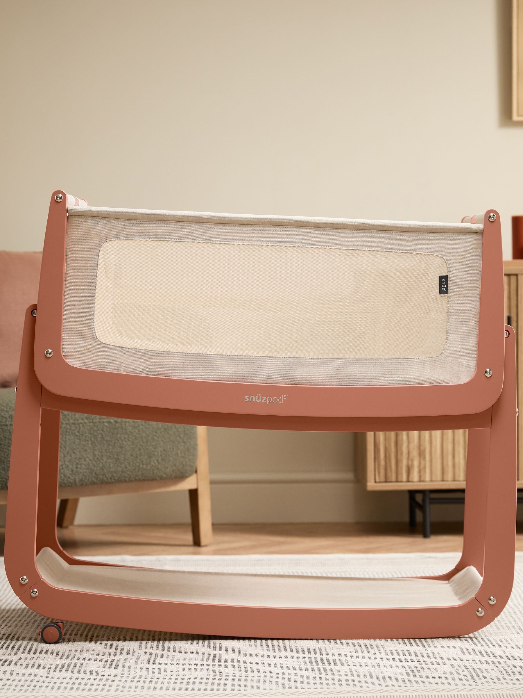 Snuz Terracotta SnuzPod 5 Bedside Crib - Image 6 of 8