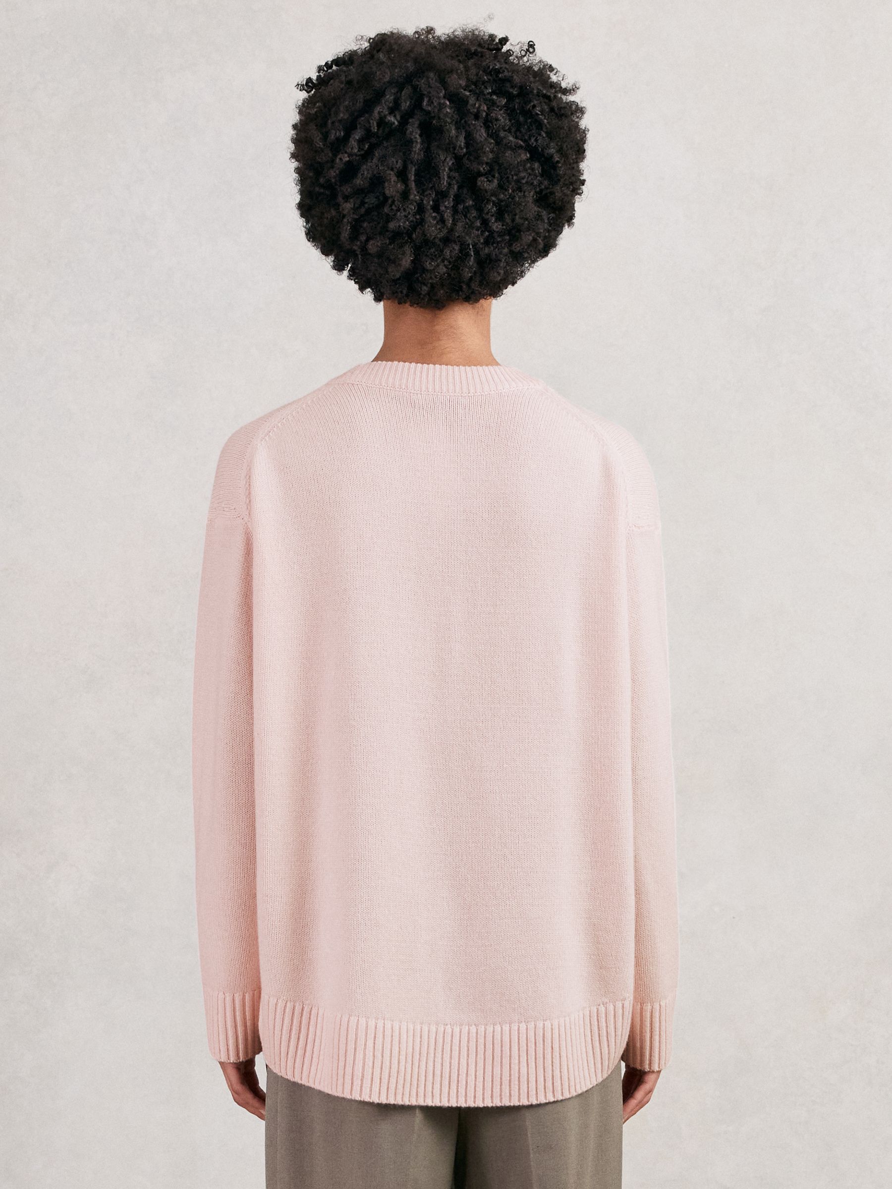 Wool-Cashmere Crew-Neck Jumper in Pink - Image 4 of 6