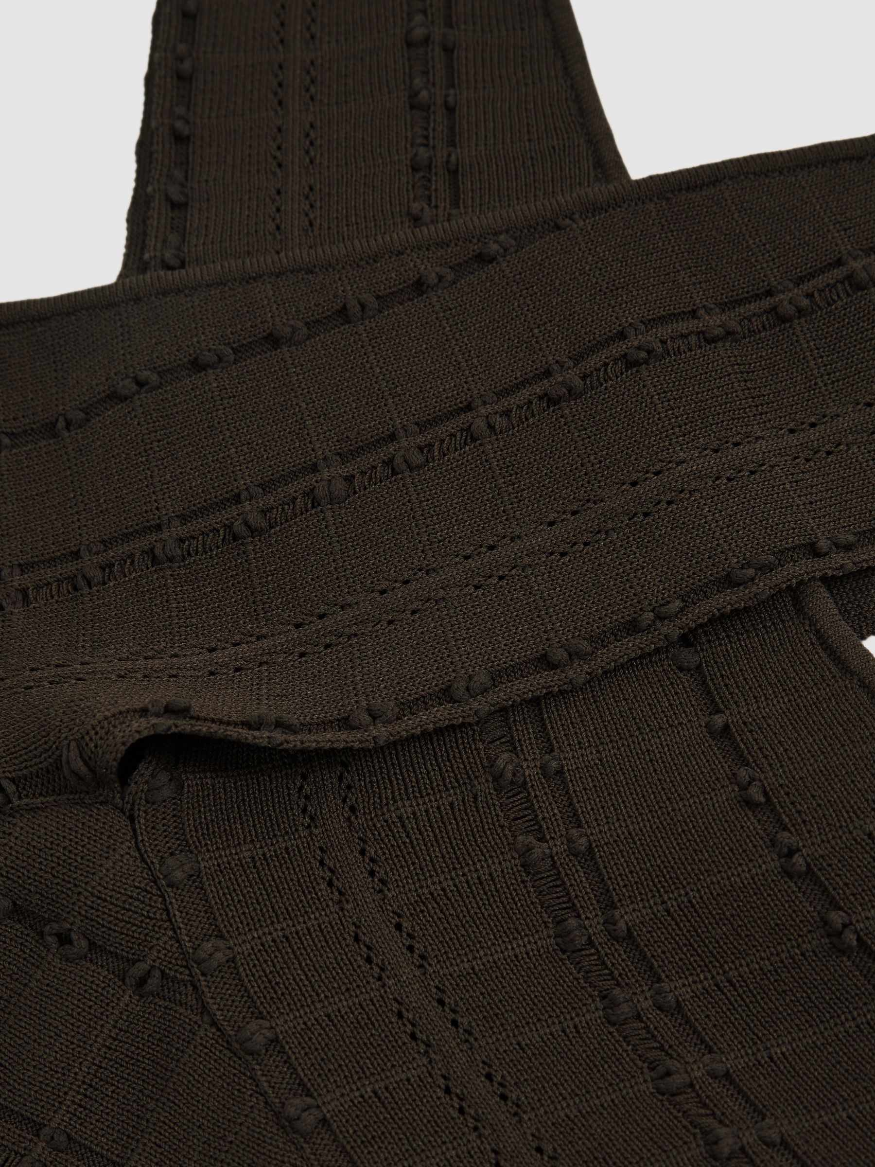 Cross Neck Textured Top in Chocolate - Image 7 of 7