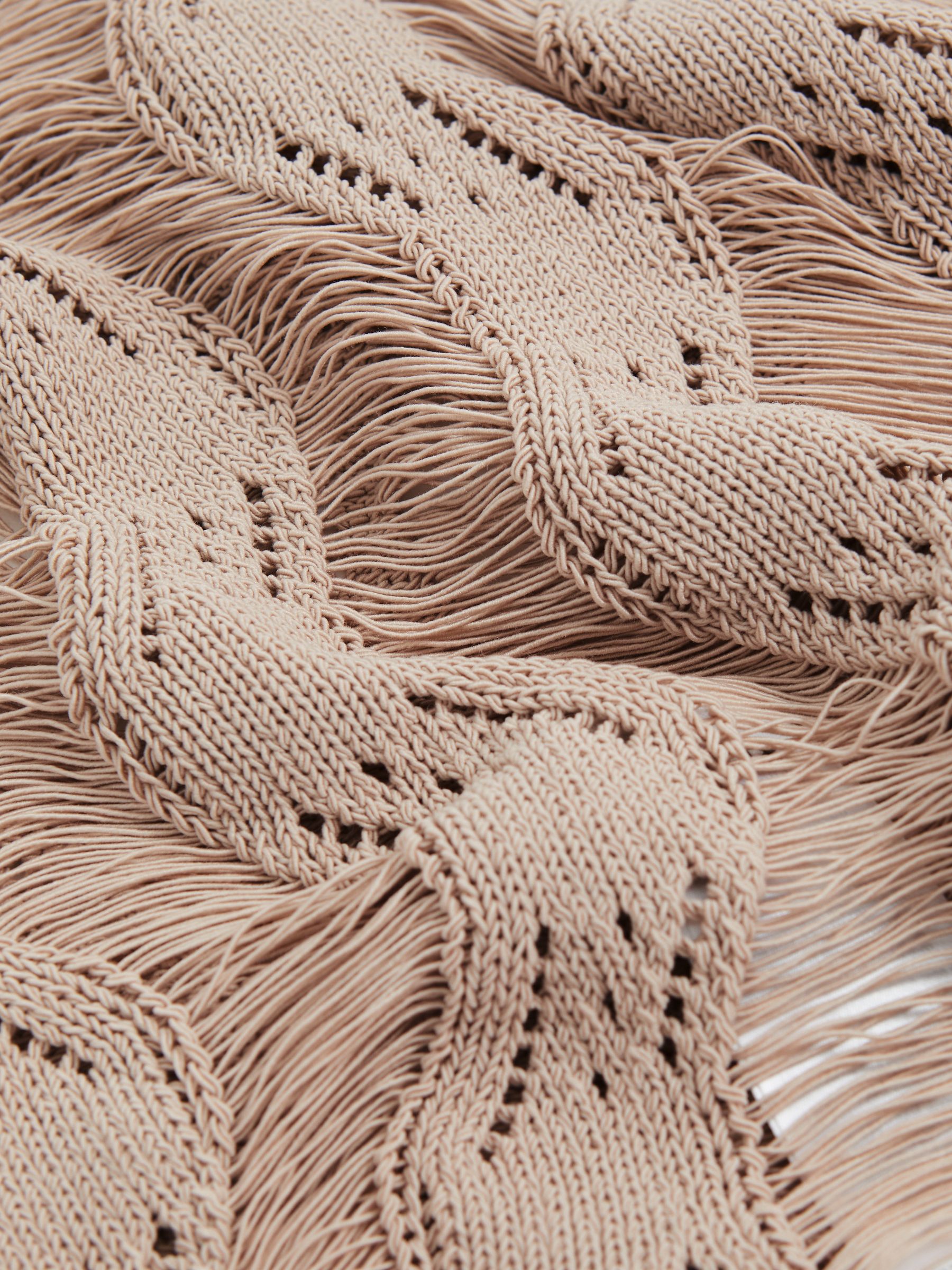 Cotton Blend Ladder Knit Top in Taupe Neutral - Image 6 of 6