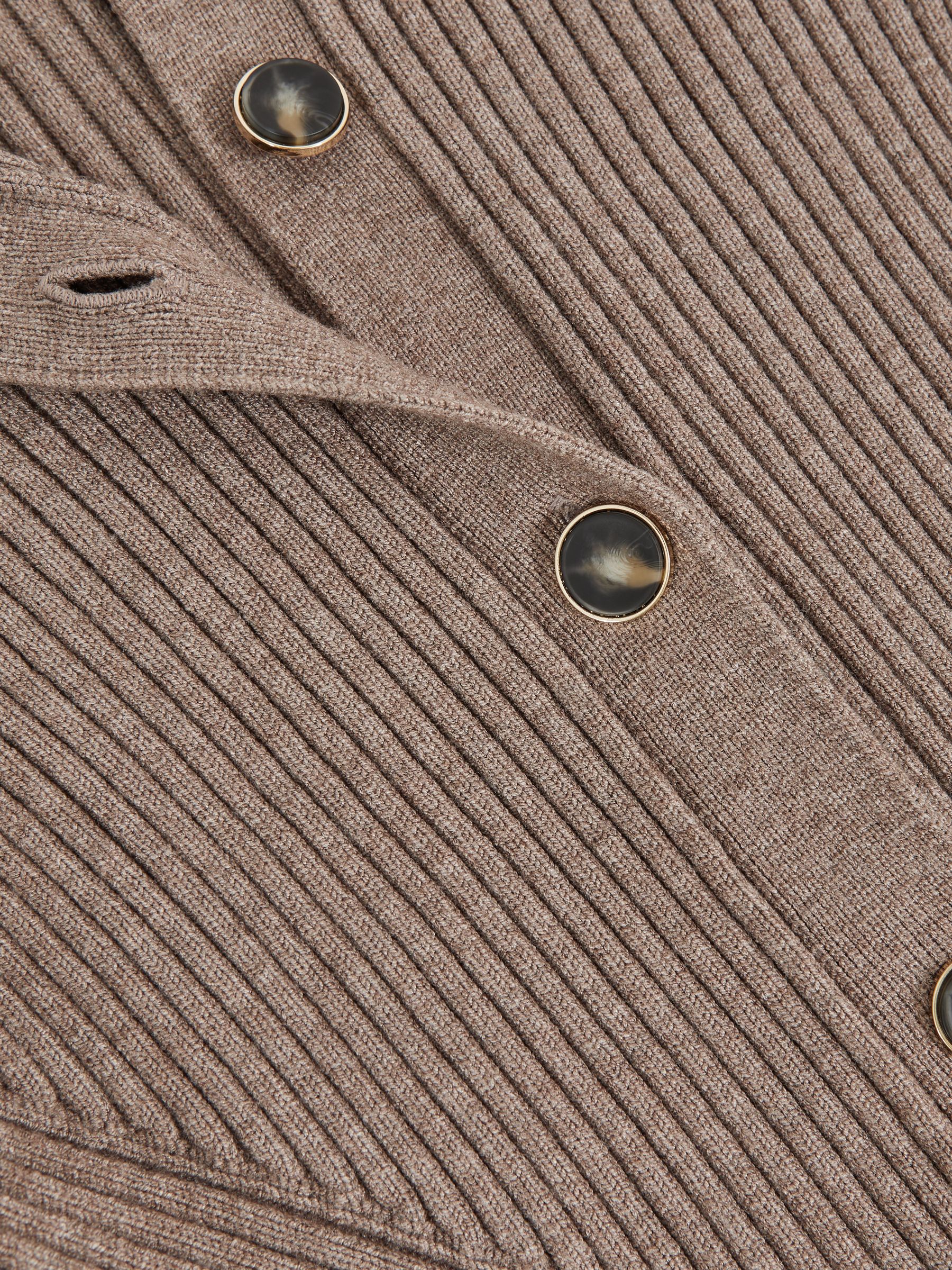 Button Front Knit Cardigan in Stone - Image 7 of 7