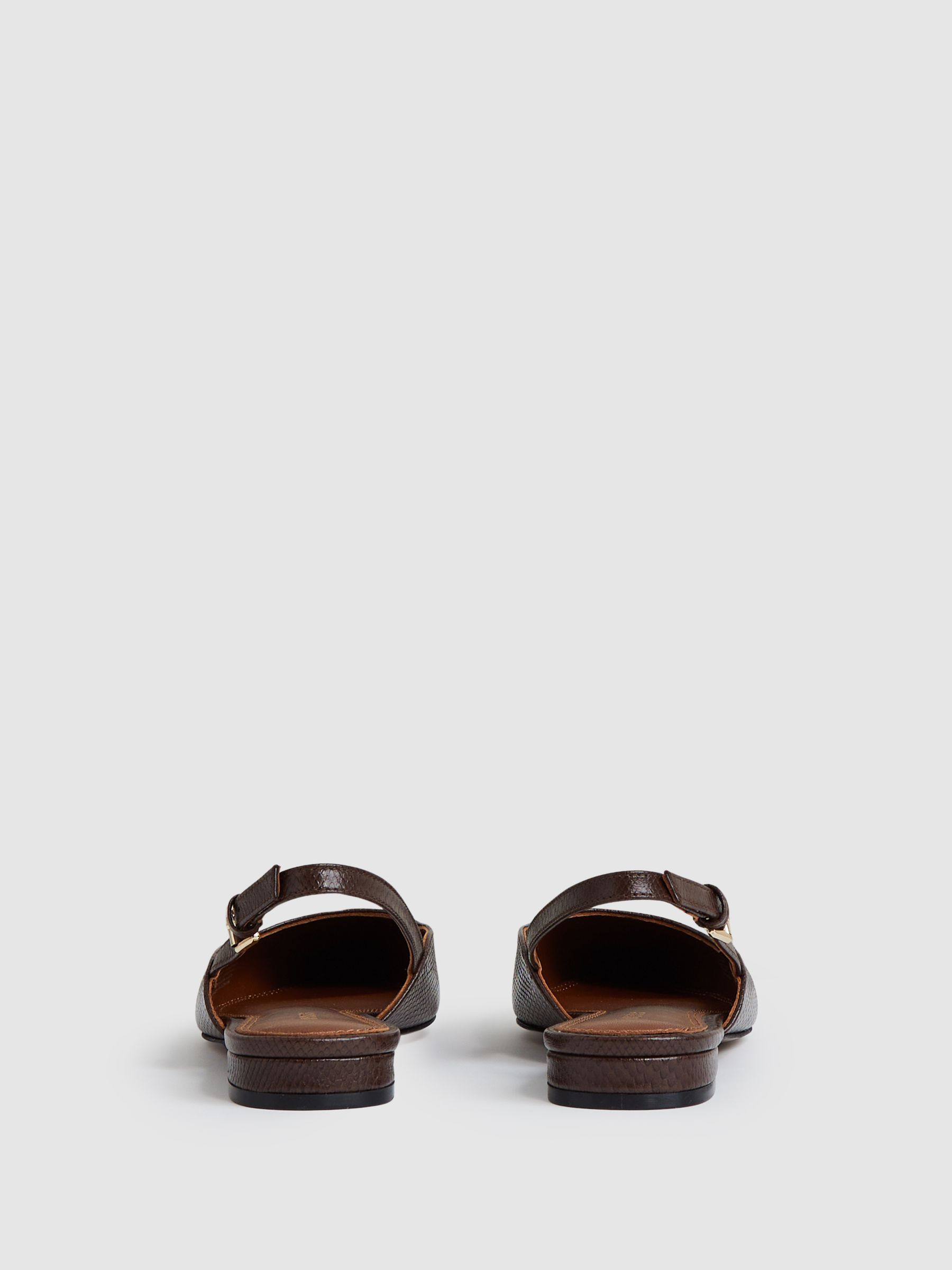 Leather Slingback Ballet Flats in Chocolate - image 1