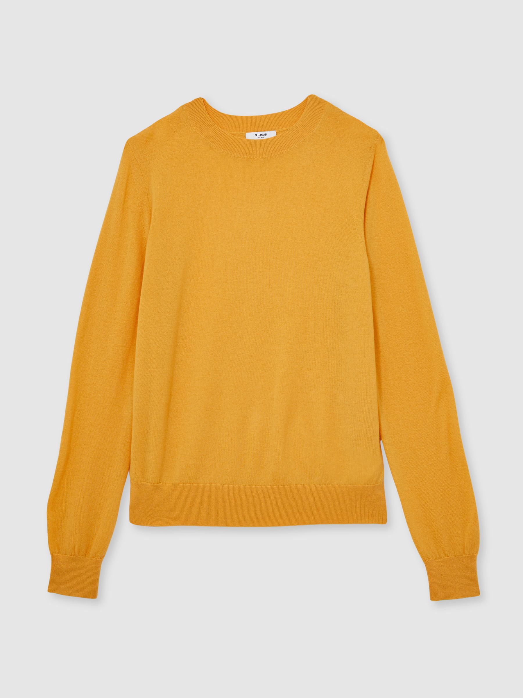 Merino Wool Crew-Neck Jumper in Yellow - Image 2 of 5
