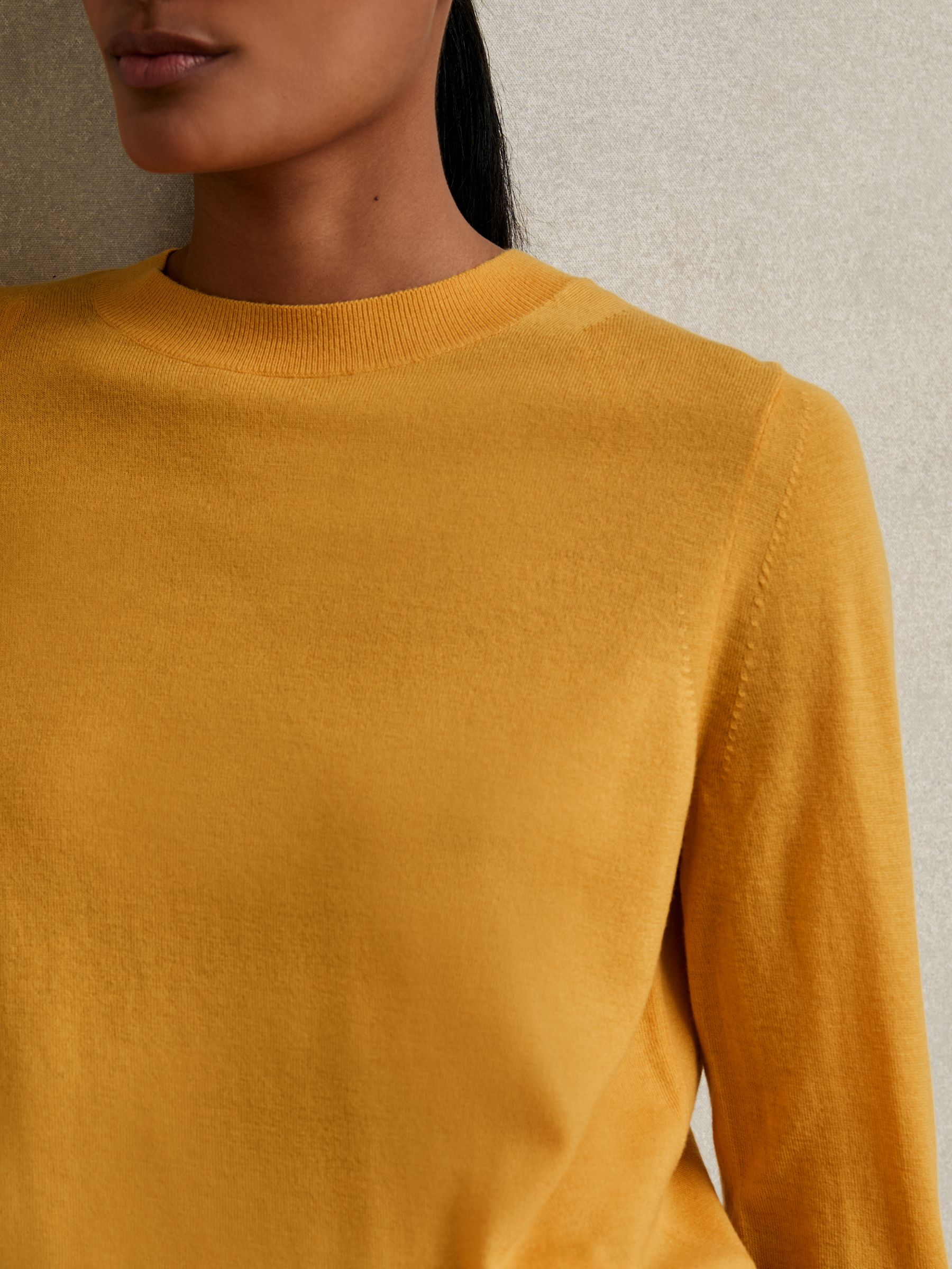 Merino Wool Crew-Neck Jumper in Yellow - Image 3 of 5