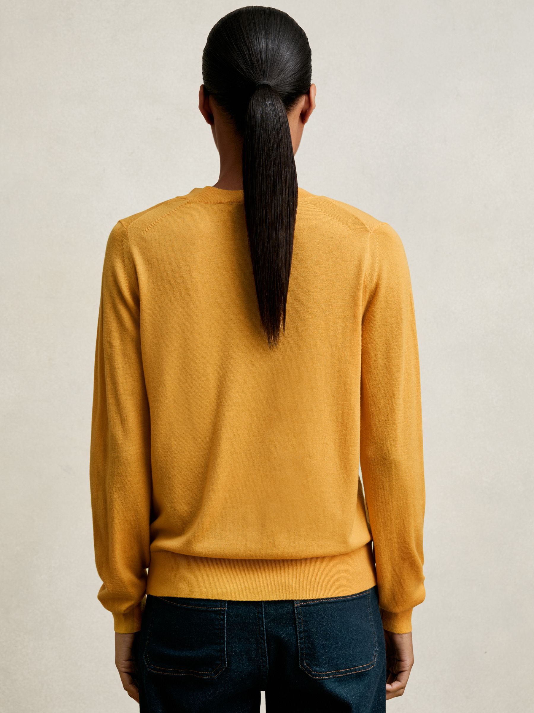 Merino Wool Crew-Neck Jumper in Yellow - Image 4 of 5