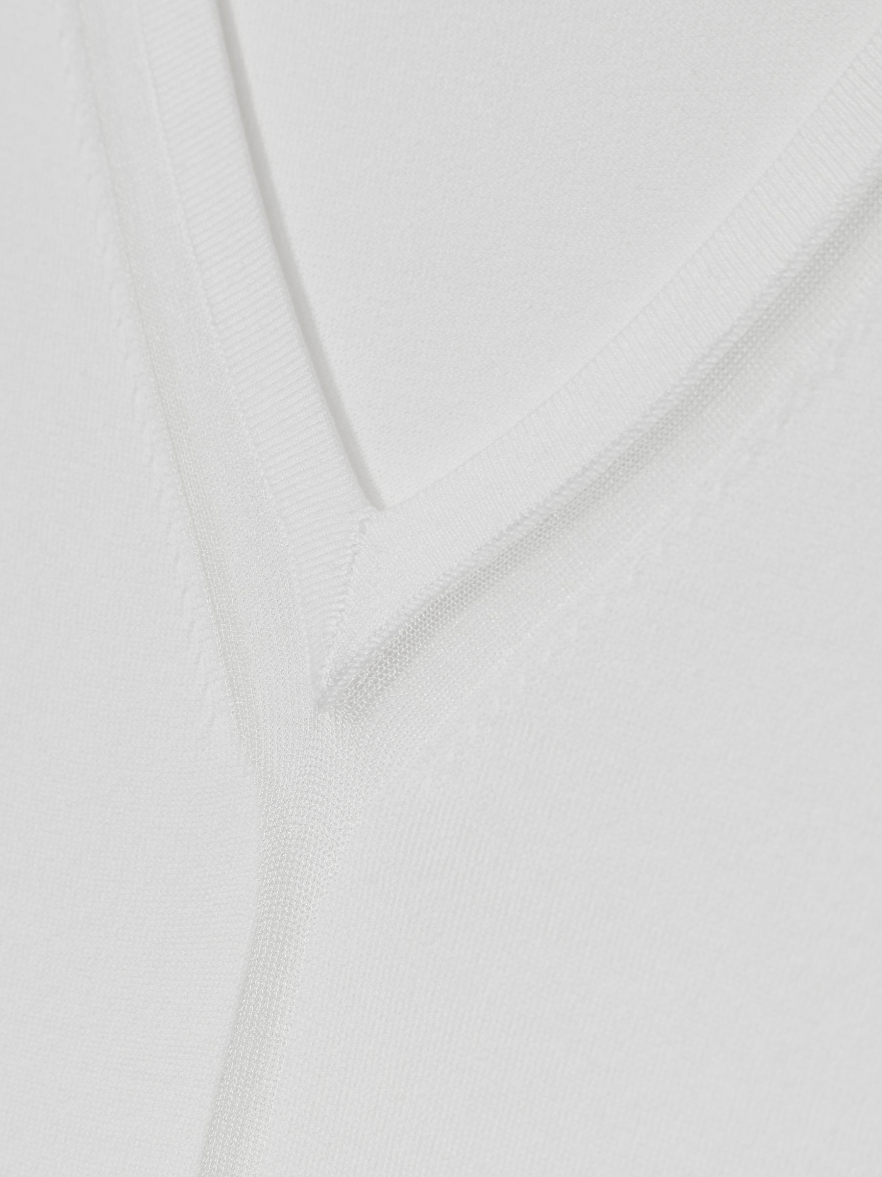Sheer-Detail V-Neck Top in White - image 5