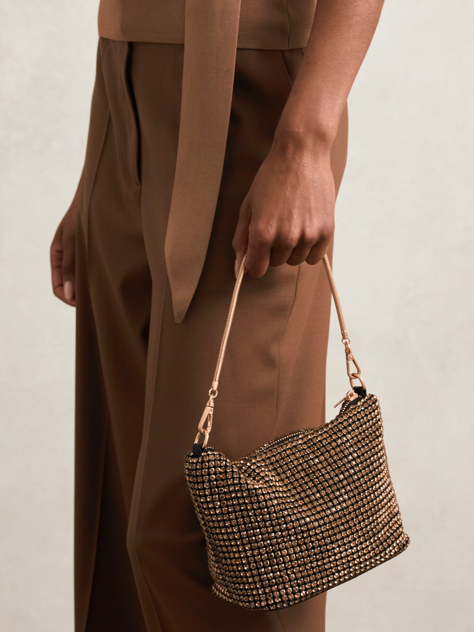 Crystal Bracelet Pouch Bag in Gold - Image 6 of 6