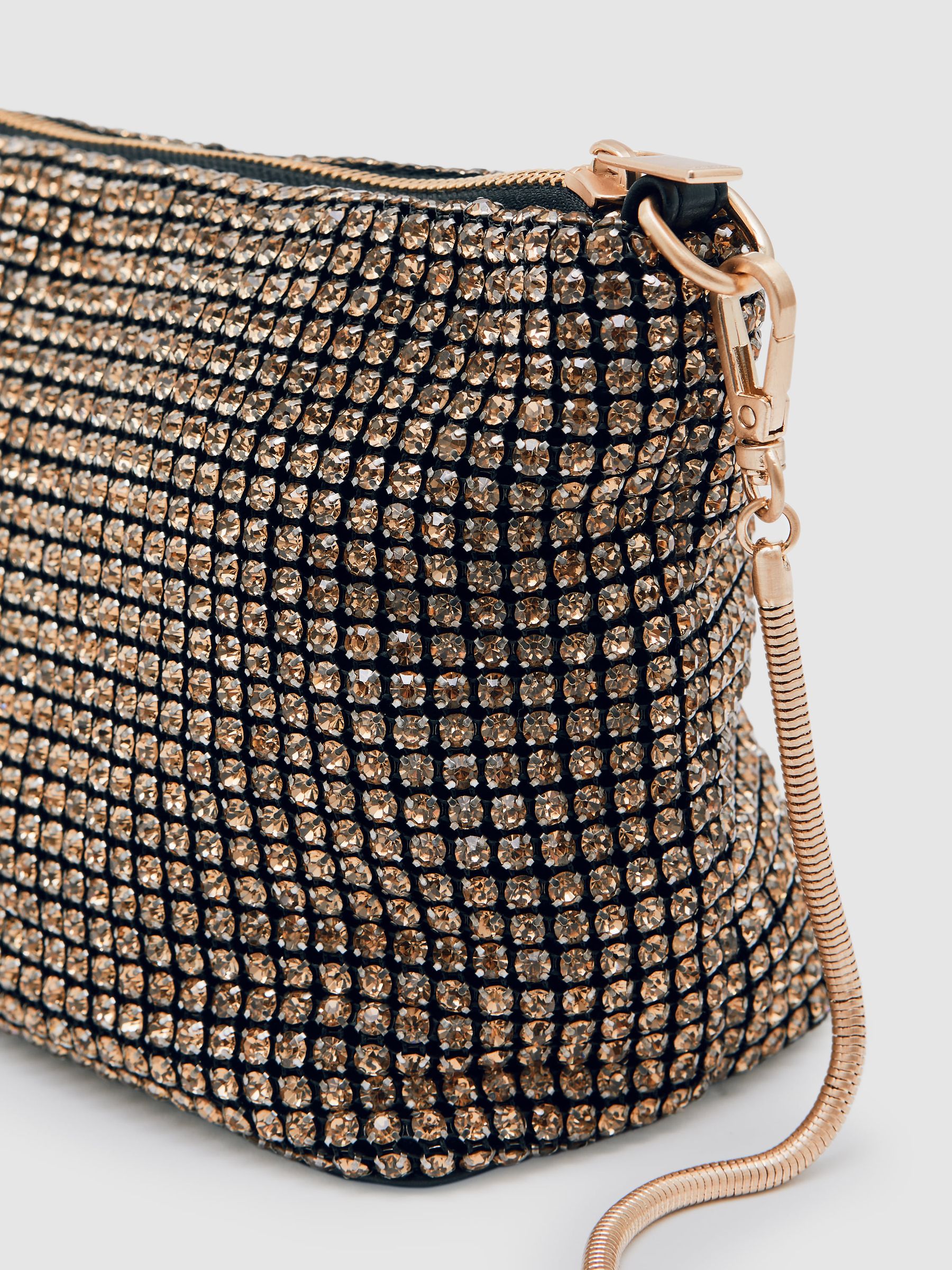 Beuteltasche mit Kristallarmband in Gold - Bild 7 von 7