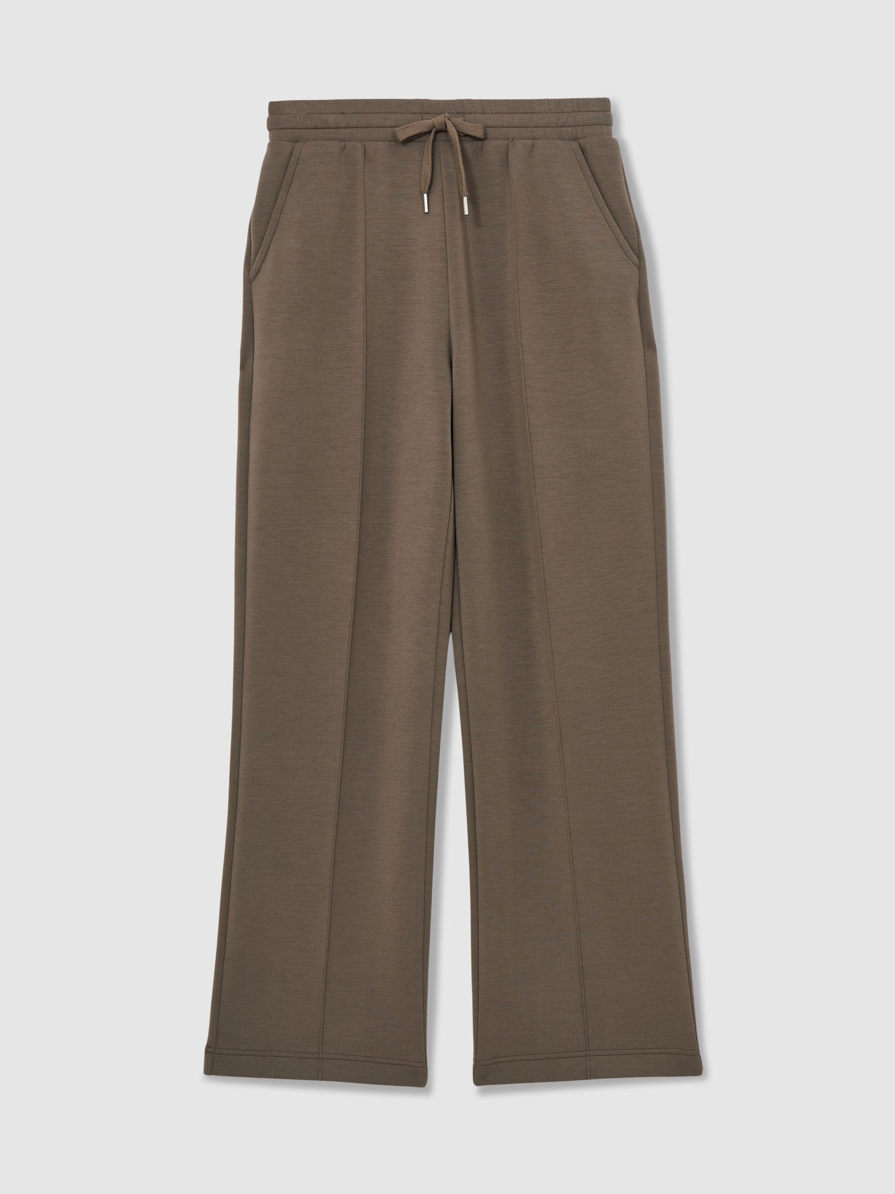 Interlock-Jogginghose aus Modalmischung mit weitem Bein in Khaki-Grün - Bild 2 von 6