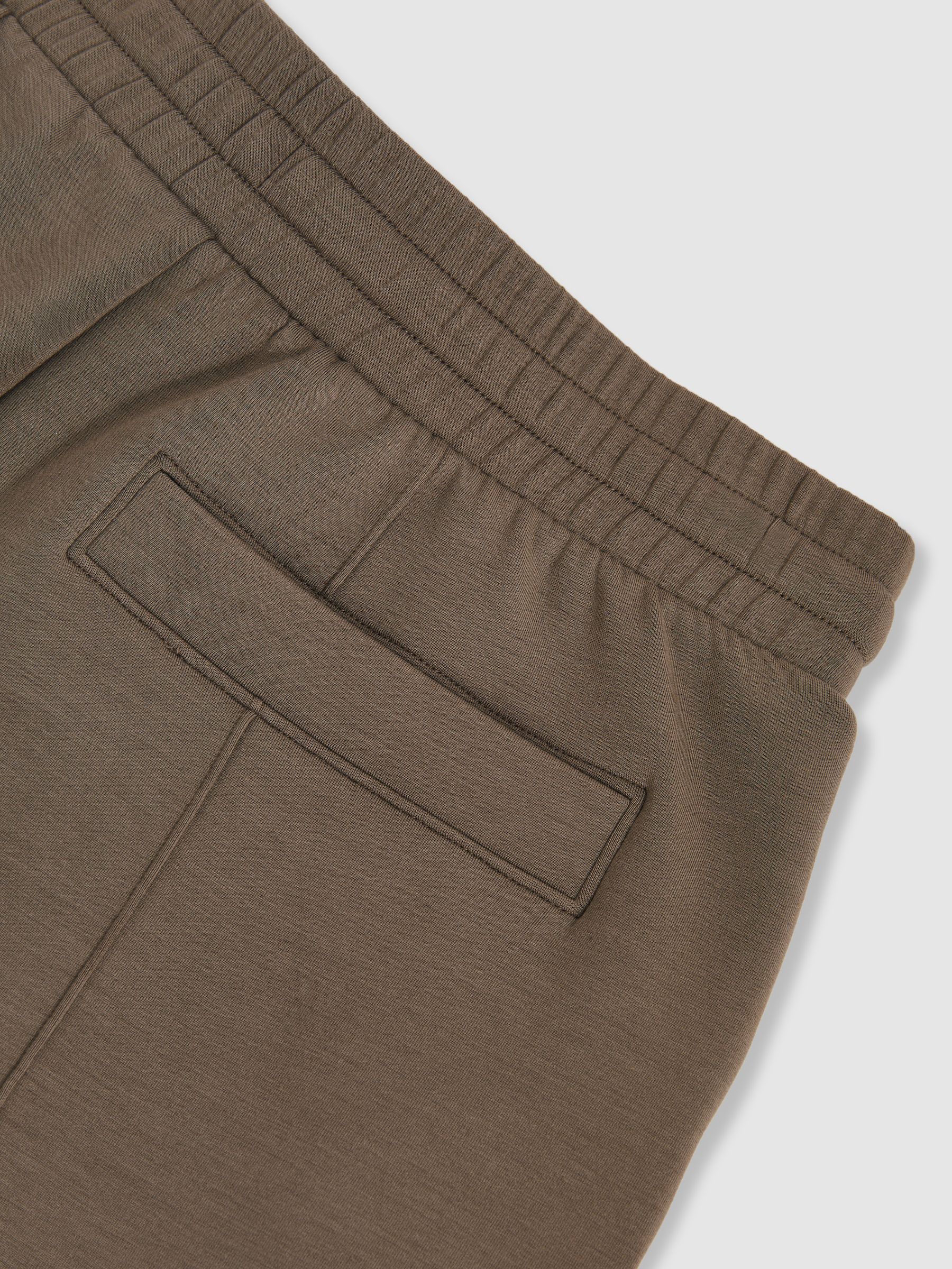Interlock-Jogginghose aus Modalmischung mit weitem Bein in Khaki-Grün - Bild 5 von 6