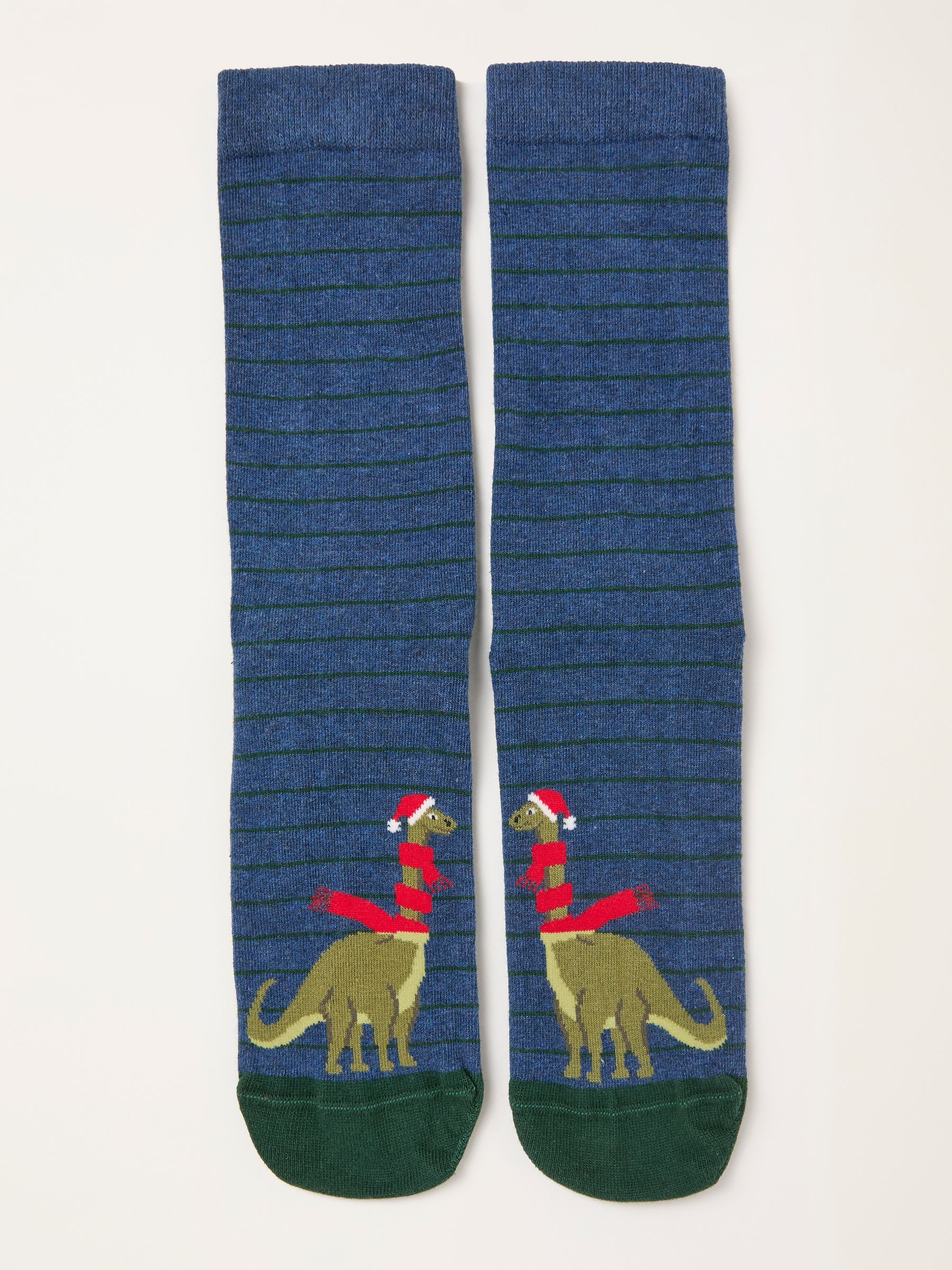 Navy Santa Dinosaur Socks - Image 1 of 2