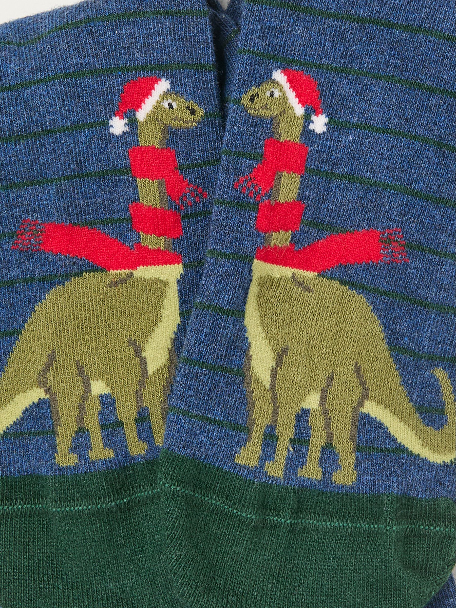 Navy Santa Dinosaur Socks - Image 2 of 2