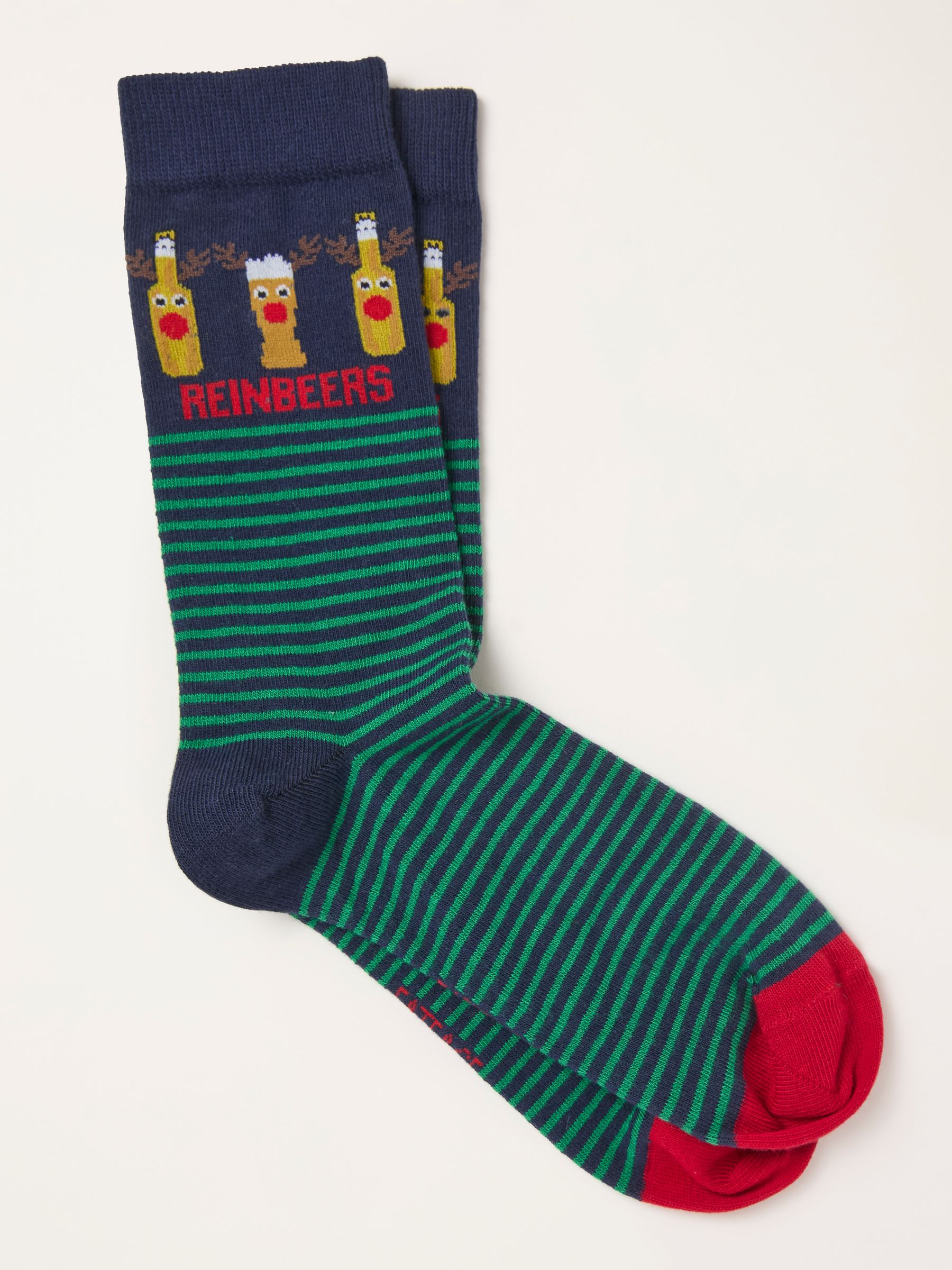 Navy Reinbeer Socks - Image 1 of 2 Navy Reinbeer Socks - Image 1 of 2