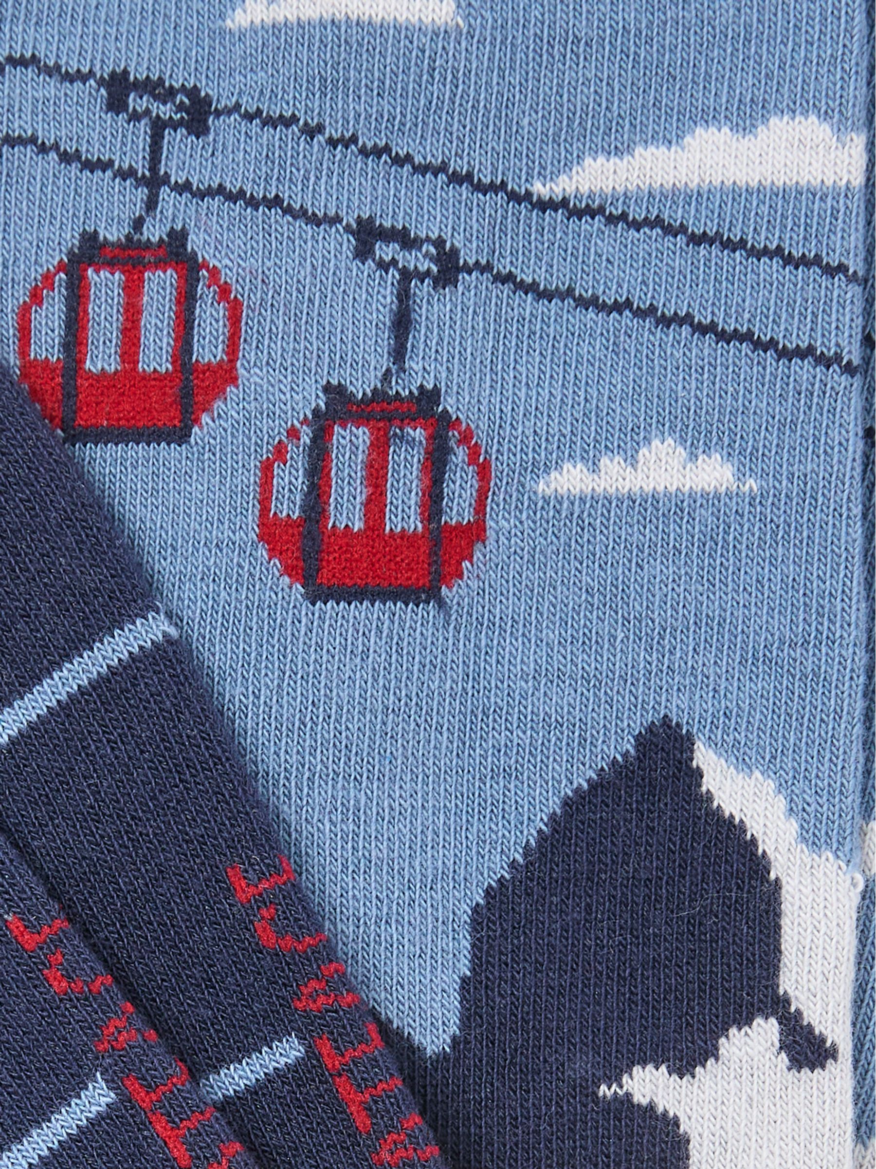 Blue Ski Lift Socks - Image 2 of 2 Blue Ski Lift Socks - Image 2 of 2