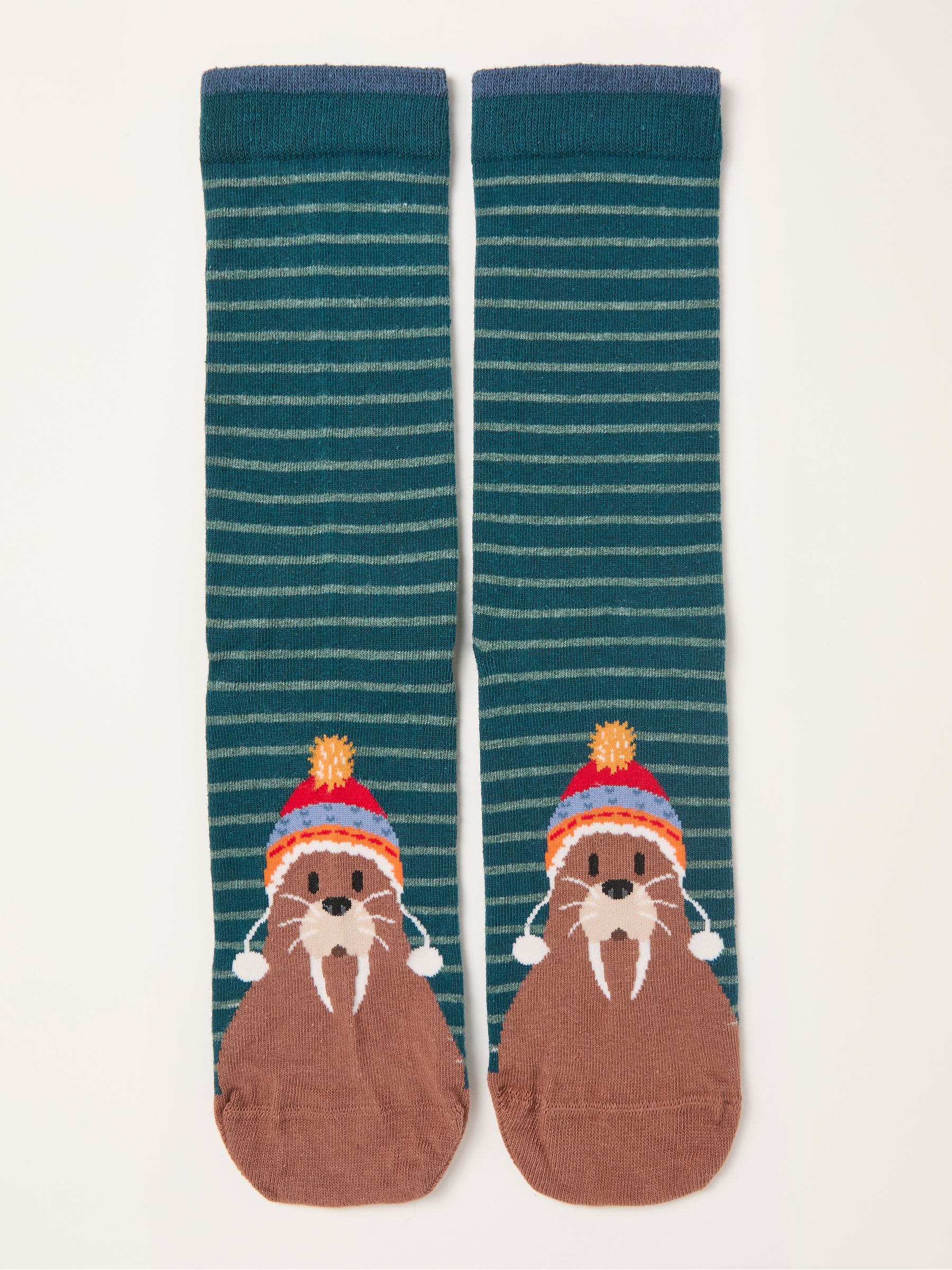 Teal Blue Walrus Toe Socks - Image 1 of 2 Teal Blue Walrus Toe Socks - Image 1 of 2