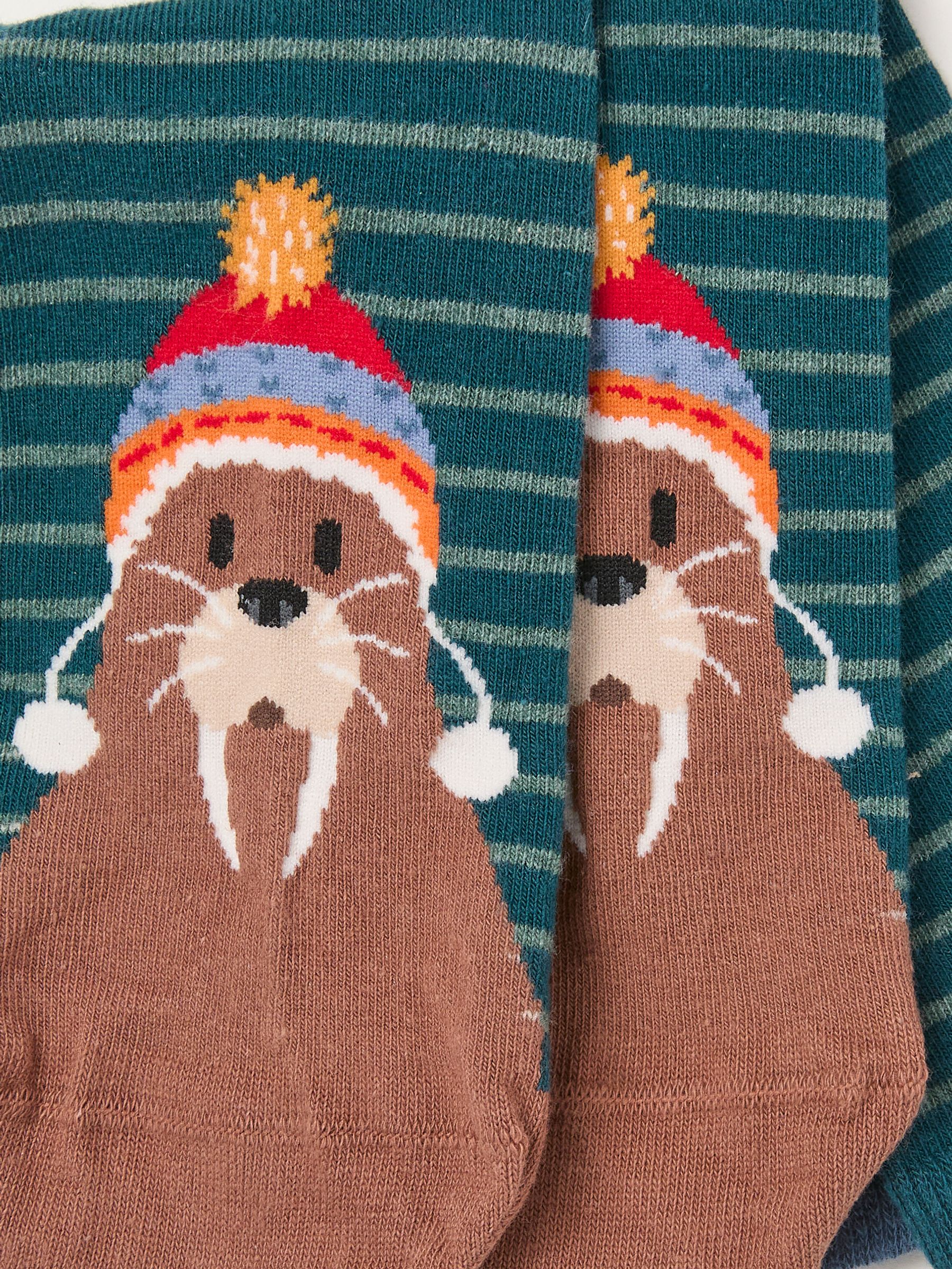 Teal Blue Walrus Toe Socks - Image 2 of 2 Teal Blue Walrus Toe Socks - Image 2 of 2