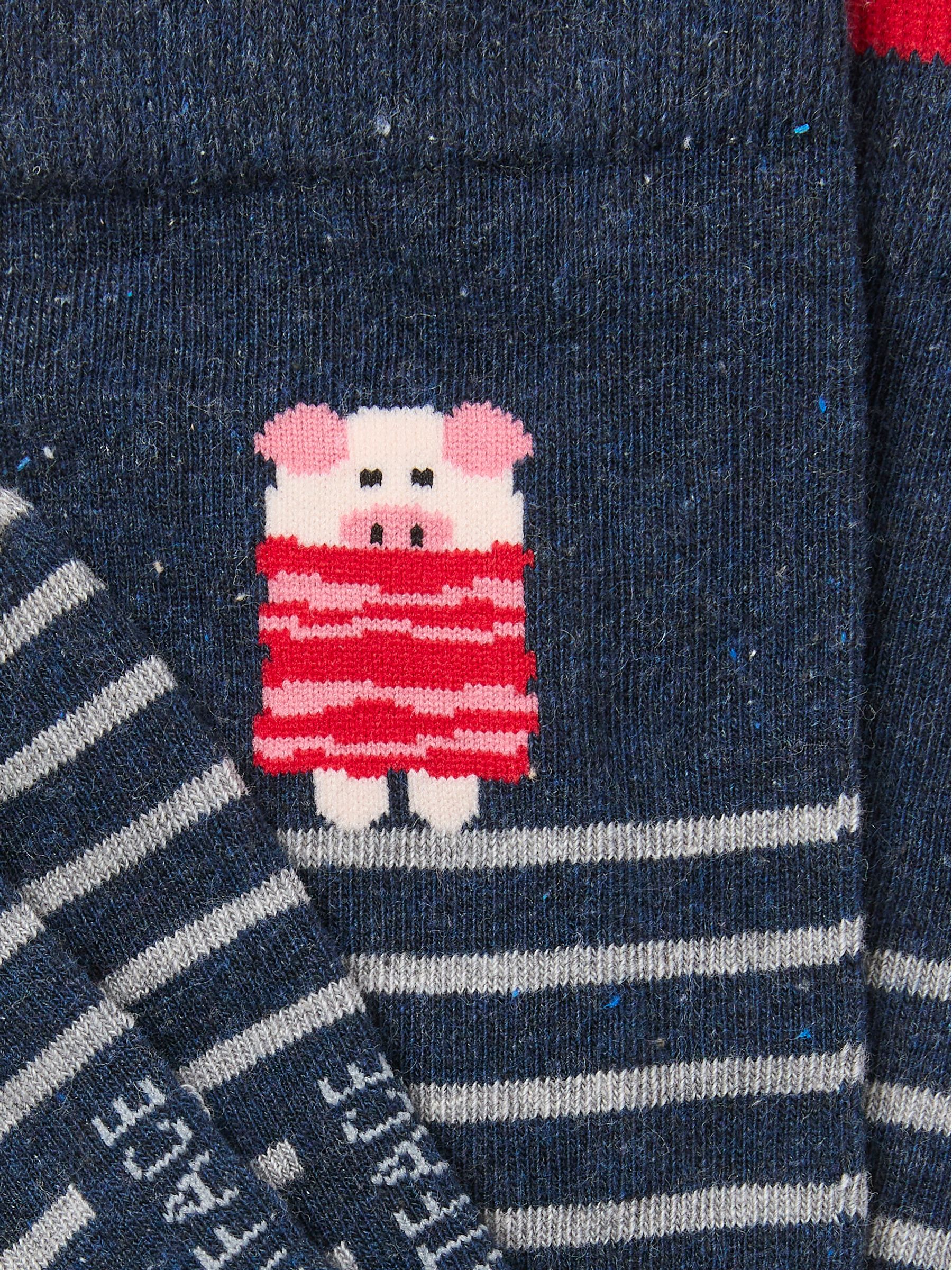 Navy Pigs in Blanket Socks - Image 2 of 2 Navy Pigs in Blanket Socks - Image 2 of 2