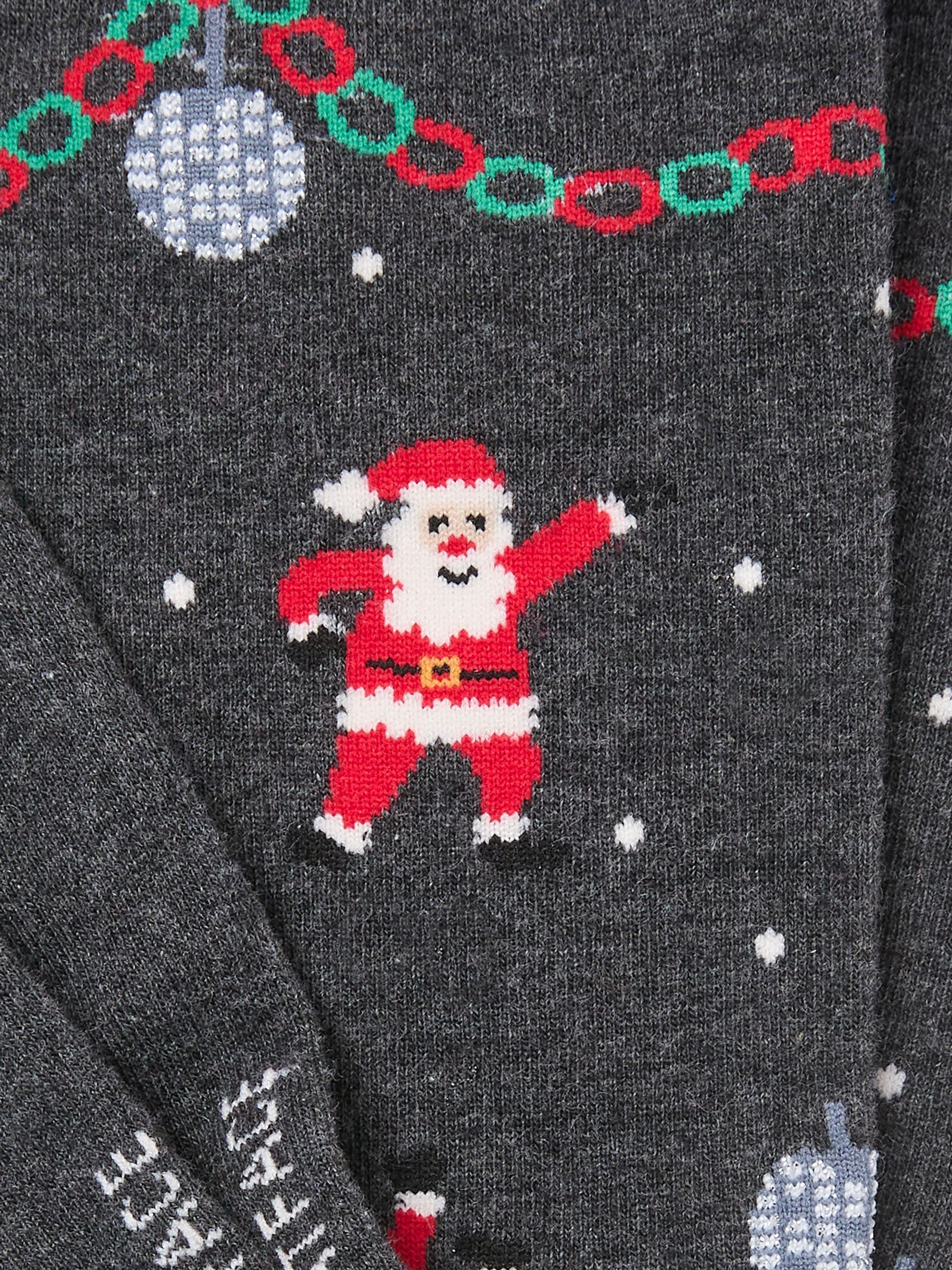 Charcoal Grey Disco Santa Socks - Image 2 of 2