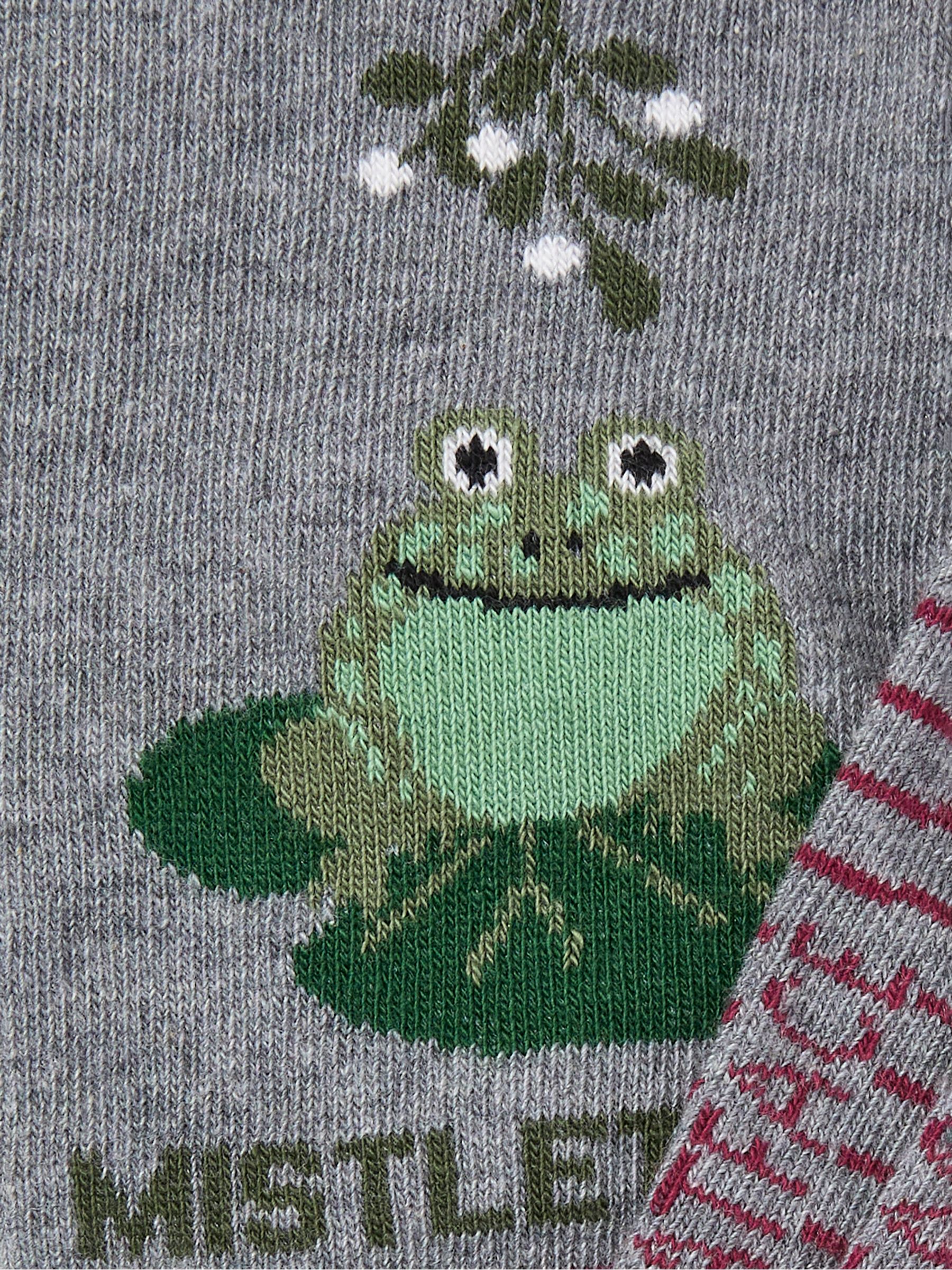 Charcoal Grey Mistletoe Socks - Image 2 of 2
