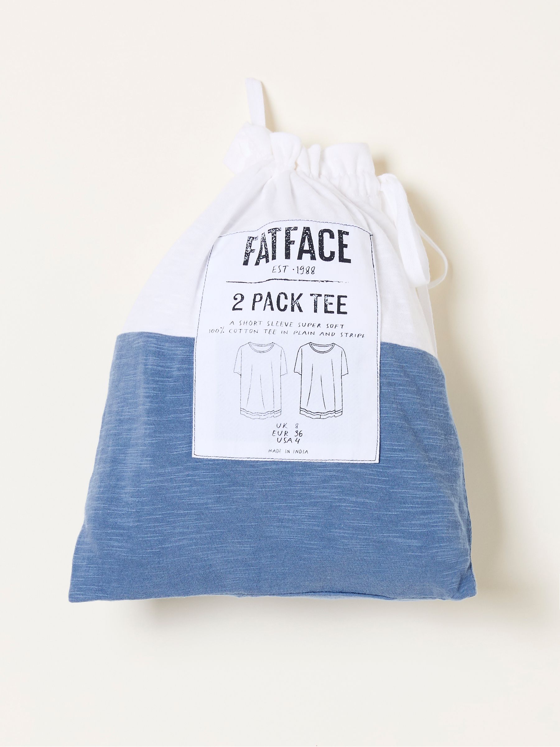 Natalie Blue/White 2 Pack Short Sleeve T Shirt - Image 2 of 7 Natalie Blue/White 2 Pack Short Sleeve T Shirt - Image 2 of 7