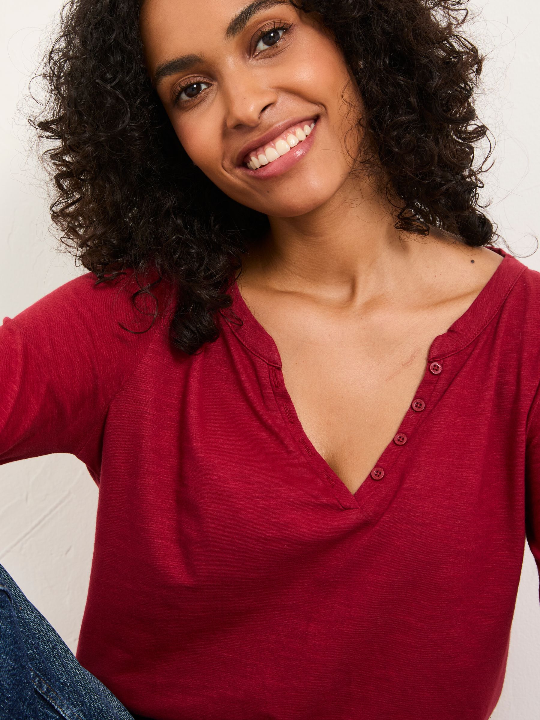 Aster Red 3/4 Sleeve T Shirt - Image 3 of 4