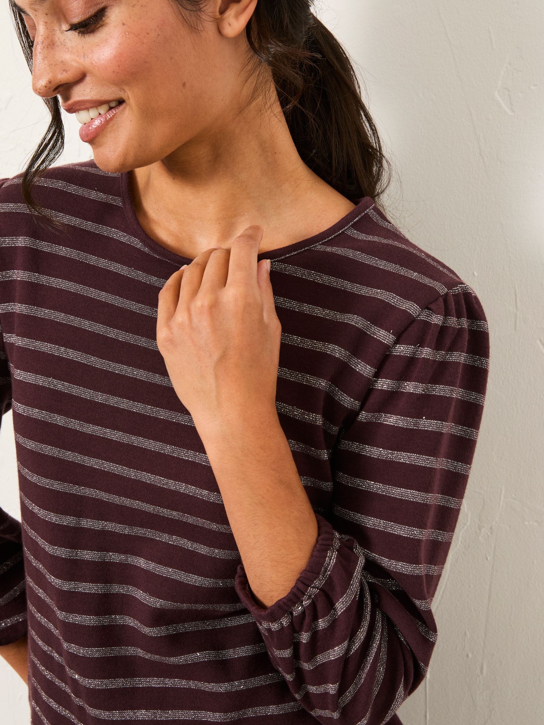 Leni Purple Sparkle Stripe Top - Image 3 of 6