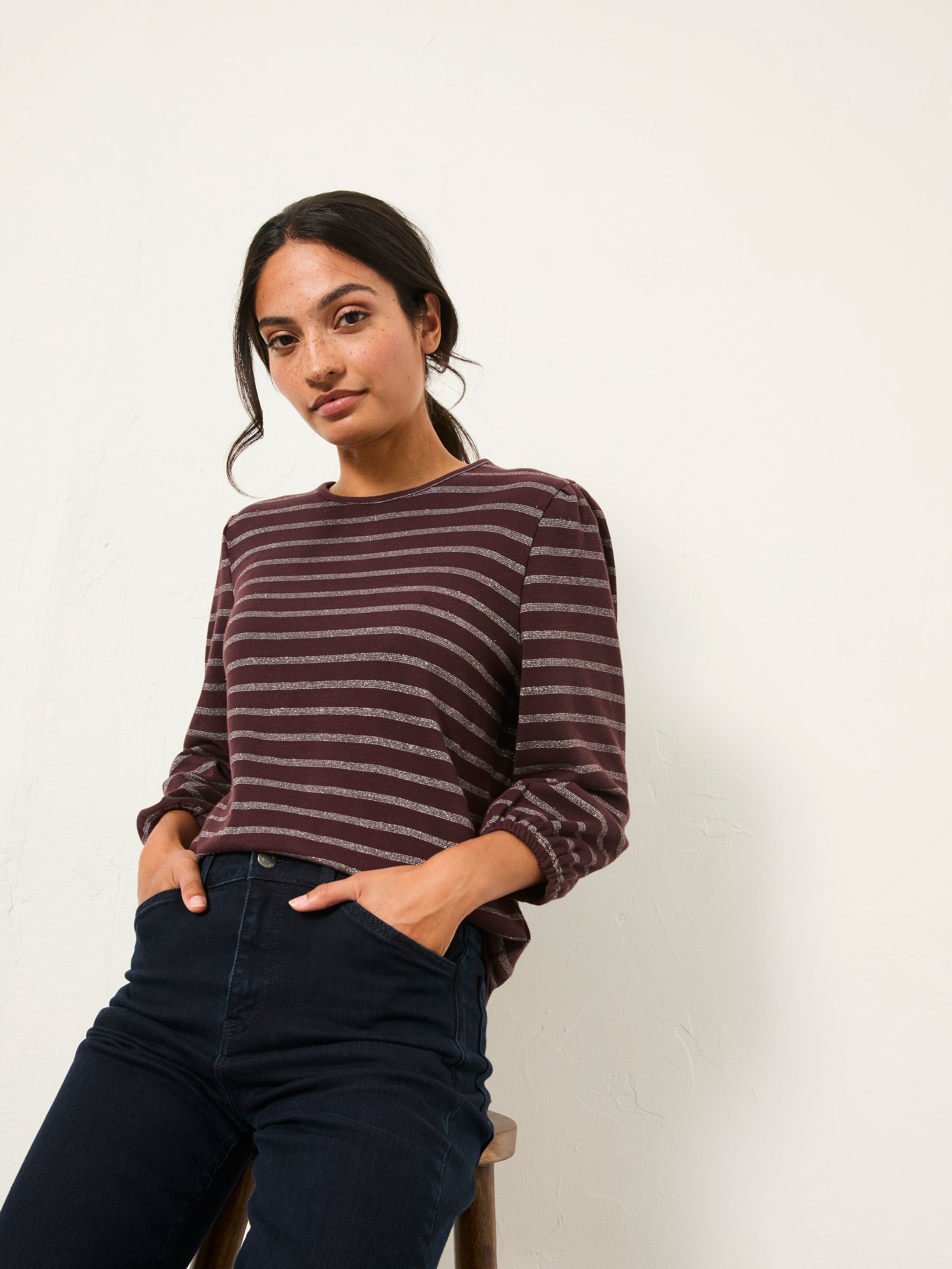 Leni Purple Sparkle Stripe Top - Image 5 of 6