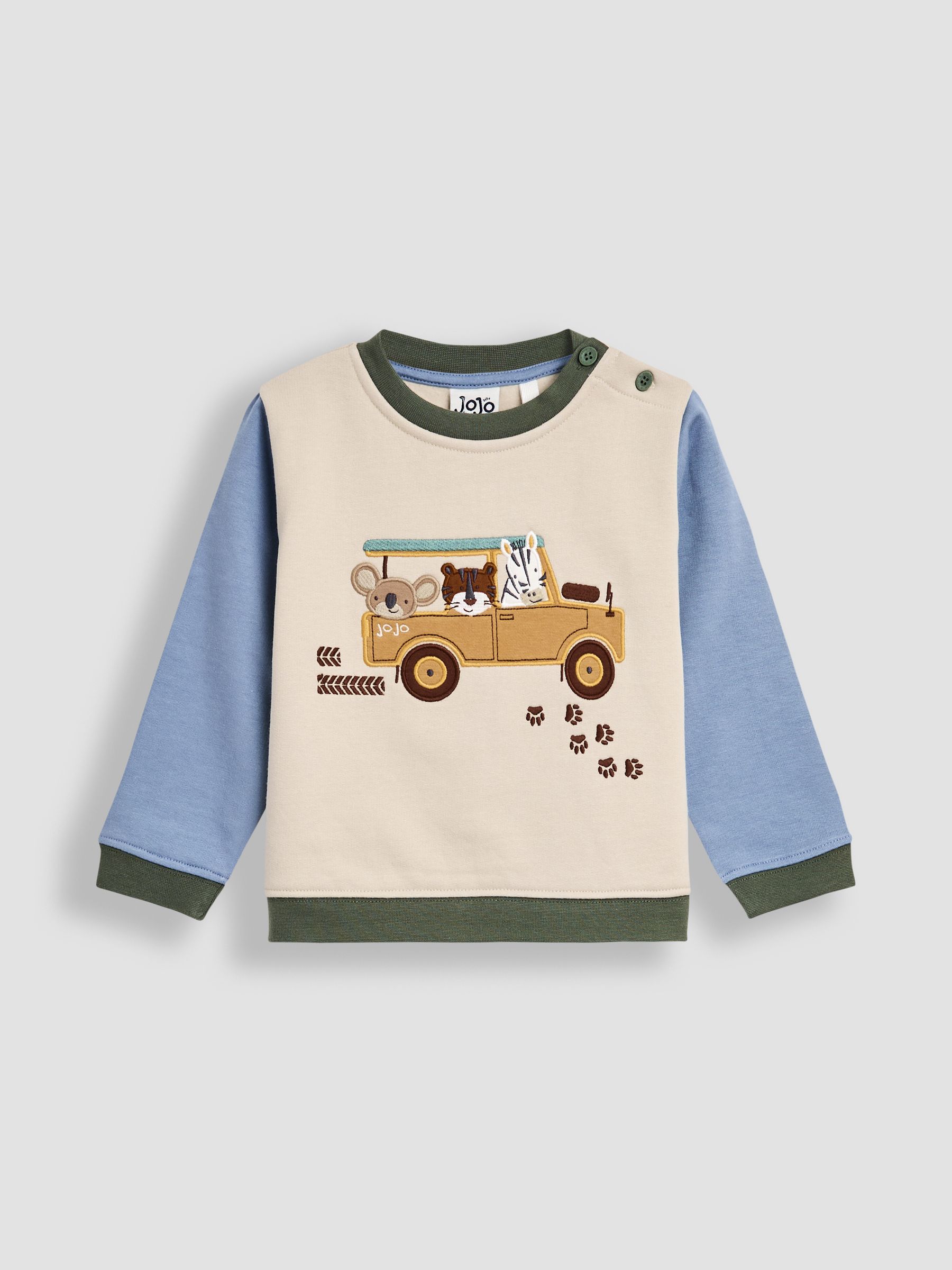 Green Safari 2-Piece Appliqué Sweatshirt & Joggers Set - Image 2 of 7