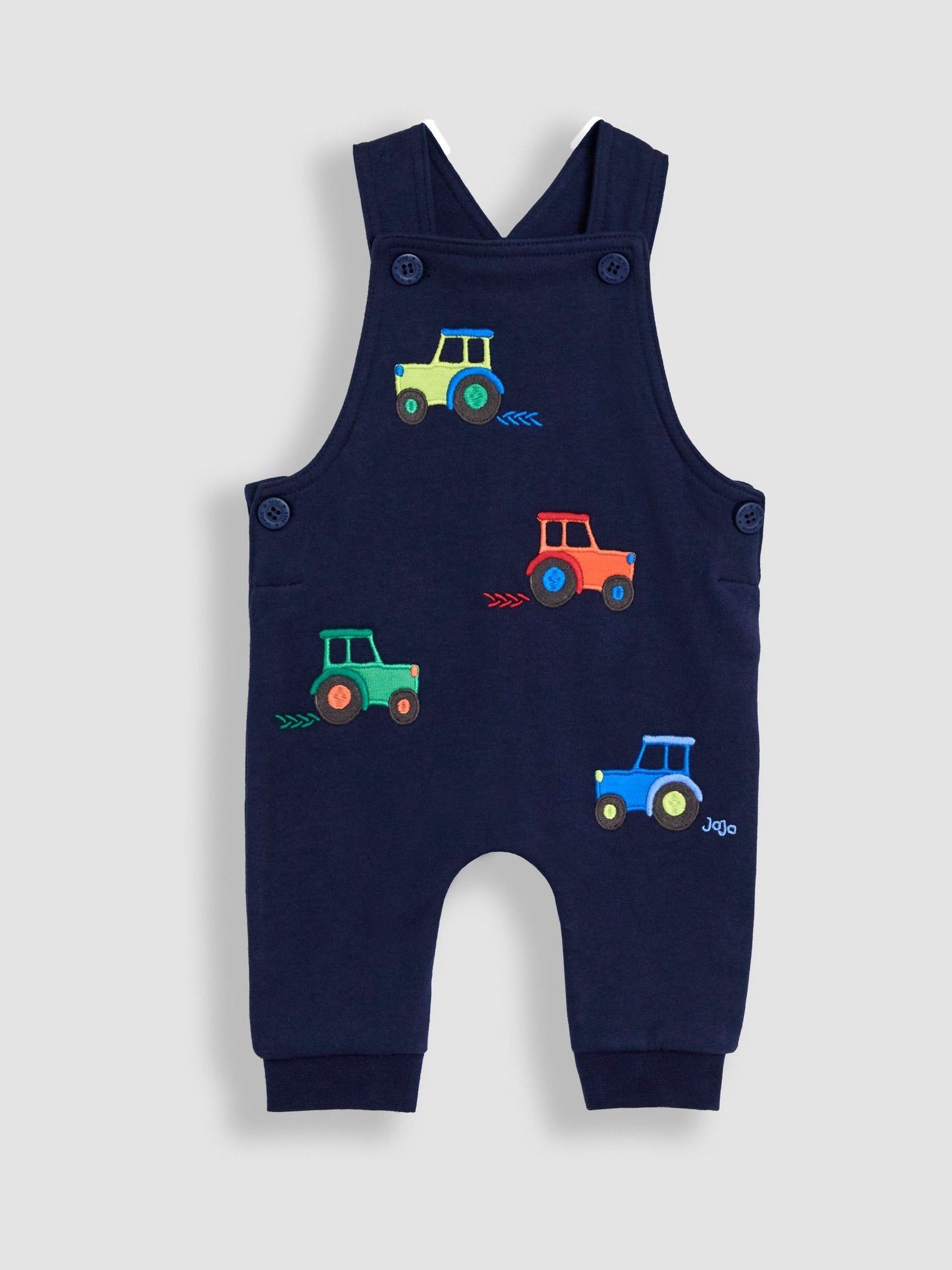 Light Blue 2-Piece Appliqué Dungarees & Stripe Top Set - Image 5 of 7