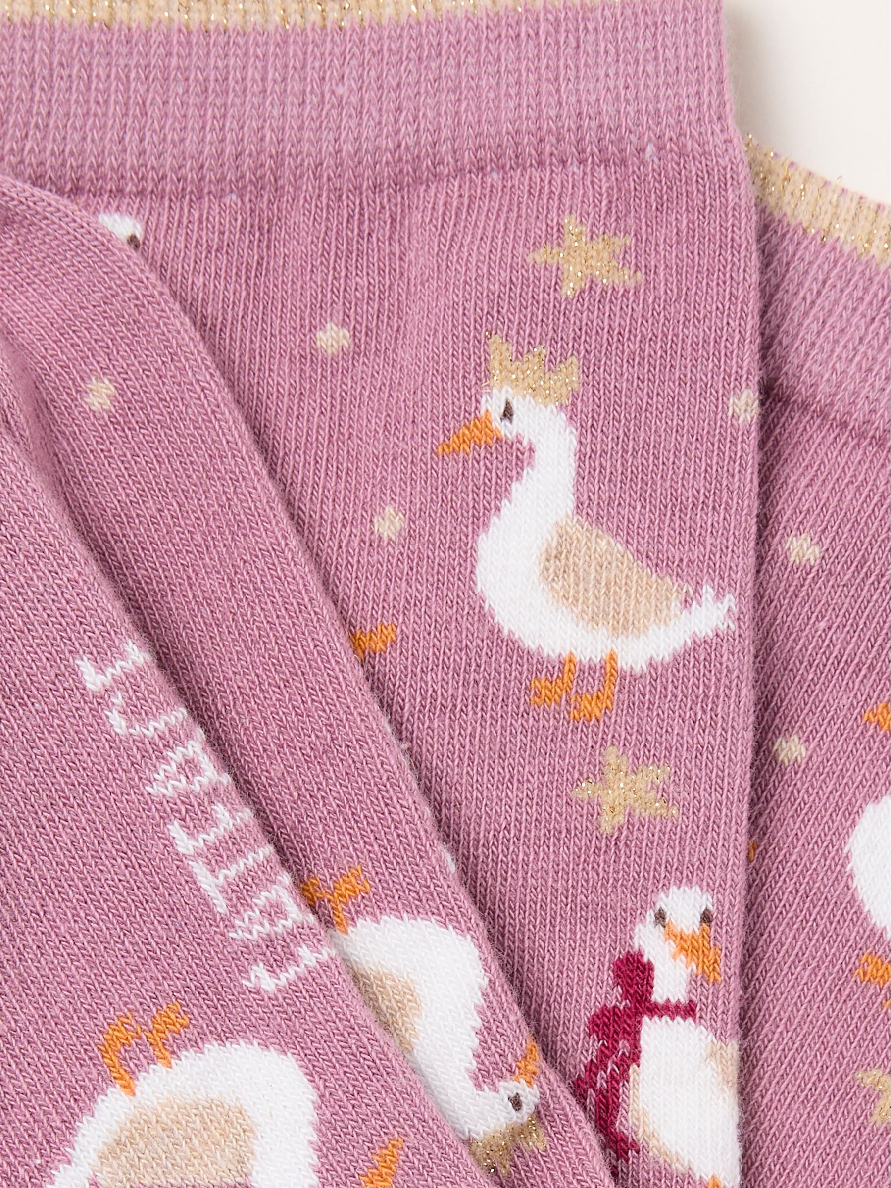 Pink Christmas Geese Socks - Image 2 of 2