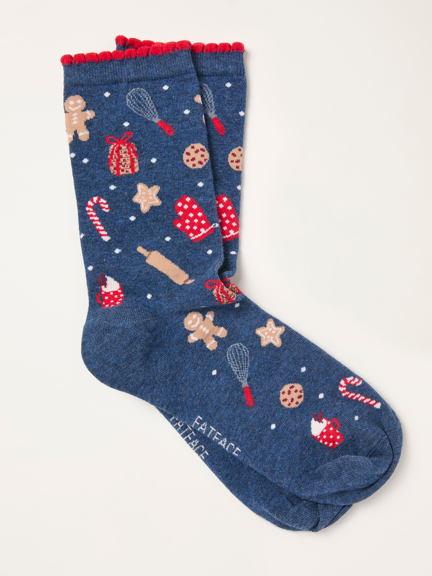 Navy Christmas Baking Socks - Image 1 of 2
