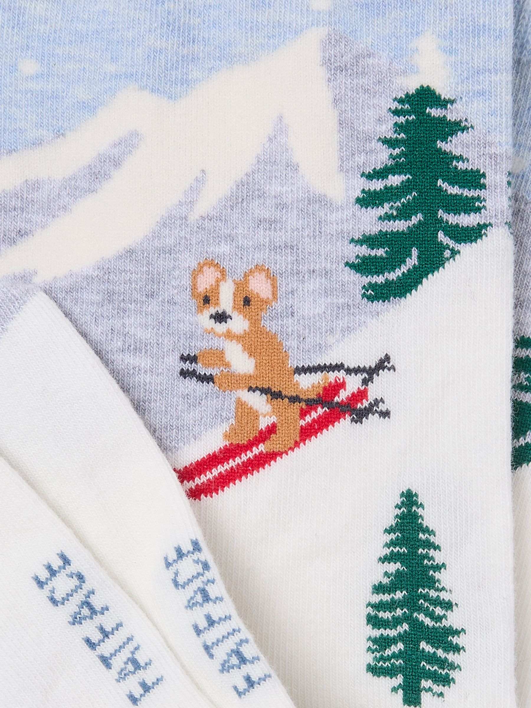 Grey Skiing Dogs Socks - Image 2 of 2