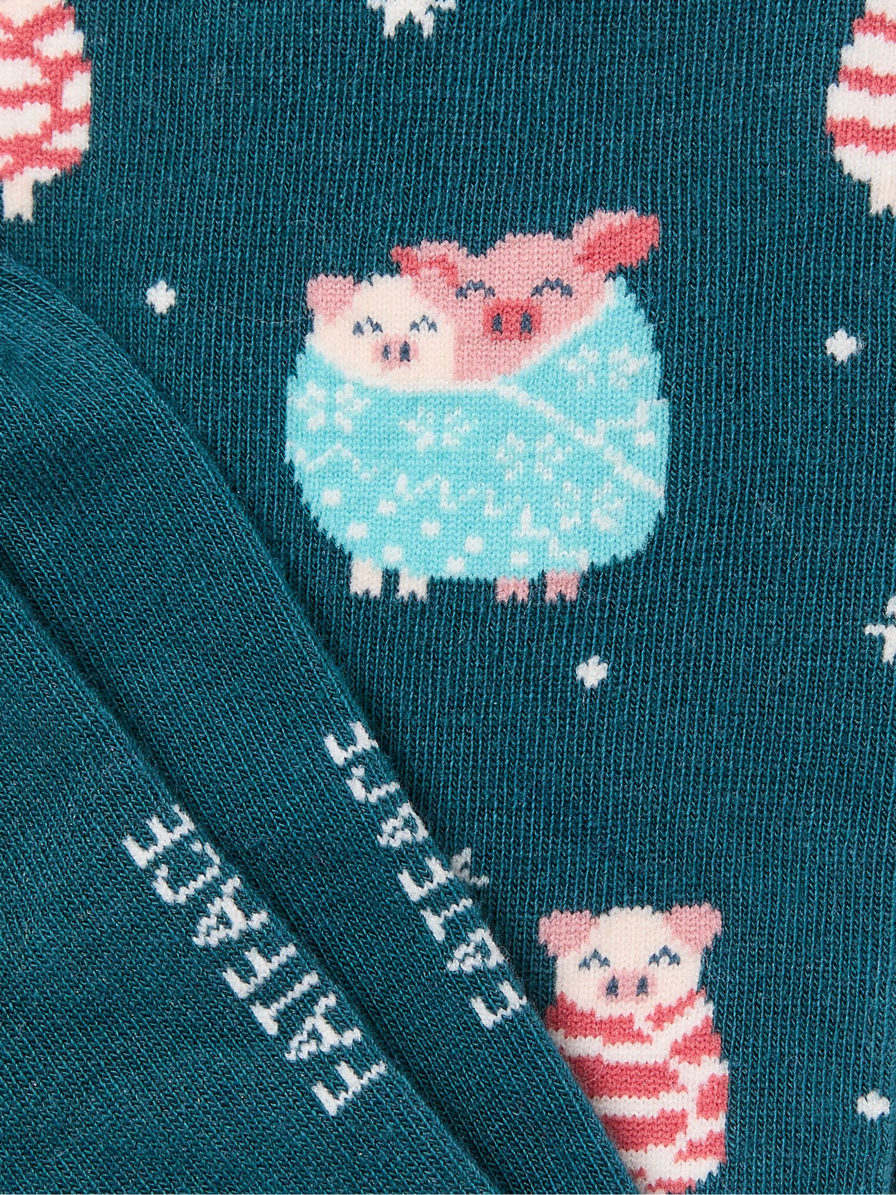 Teal Blue Pigs in Blankets Socks - Image 2 of 2