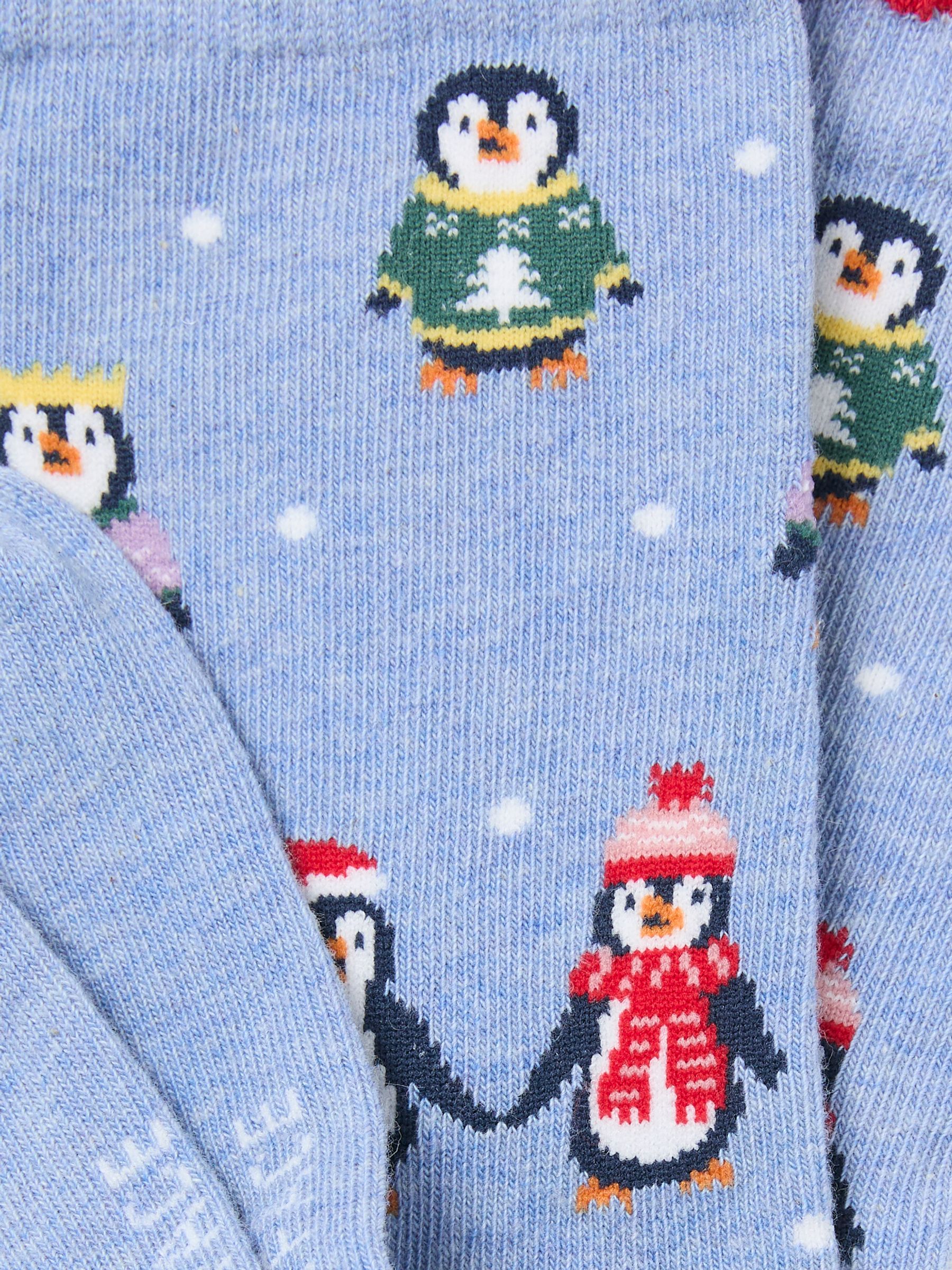 Blue Christmas Penguin Socks - Image 2 of 2